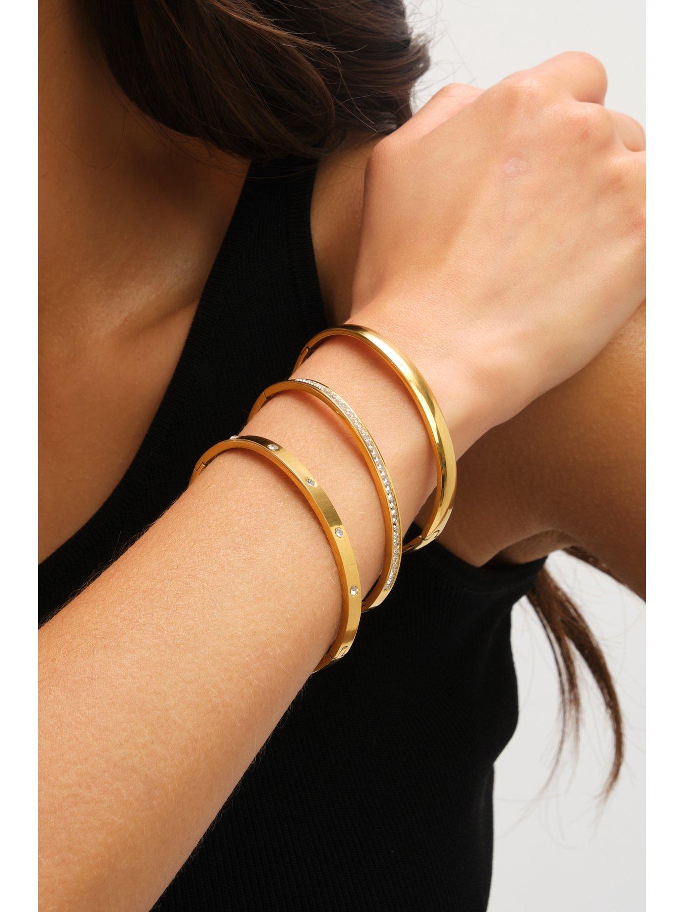 Image 4 of 5 of Jon Richard Waterproof Gold Plated Crystal Polished Bangle