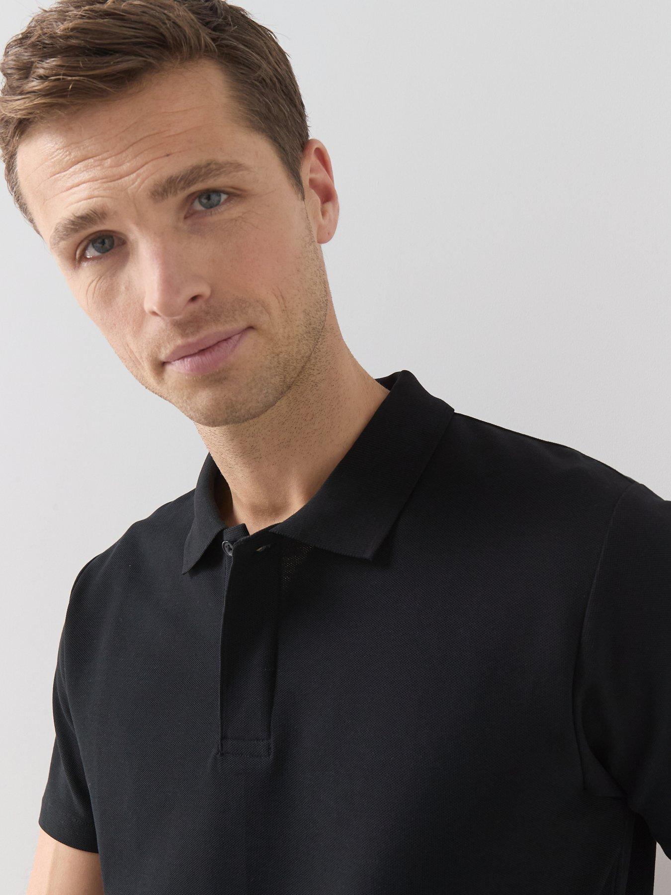 Image 4 of 7 of The Very Collection Pure Cotton Superfine Pique Polo Shirt&nbsp;- Black