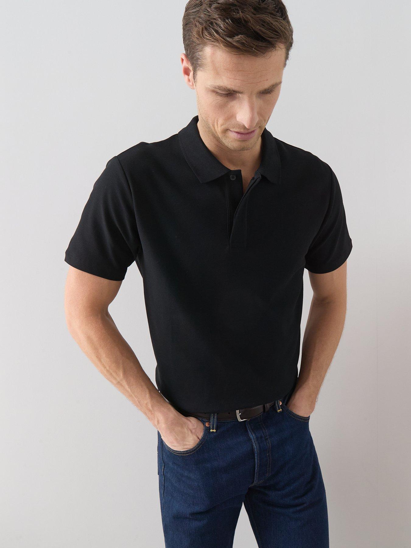 Image 5 of 7 of The Very Collection Pure Cotton Superfine Pique Polo Shirt&nbsp;- Black