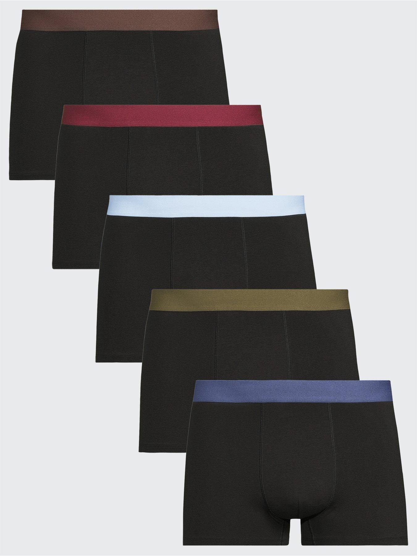 the-very-collection-5-pack-cotton-rich-contrast-waistband-trunks-multi