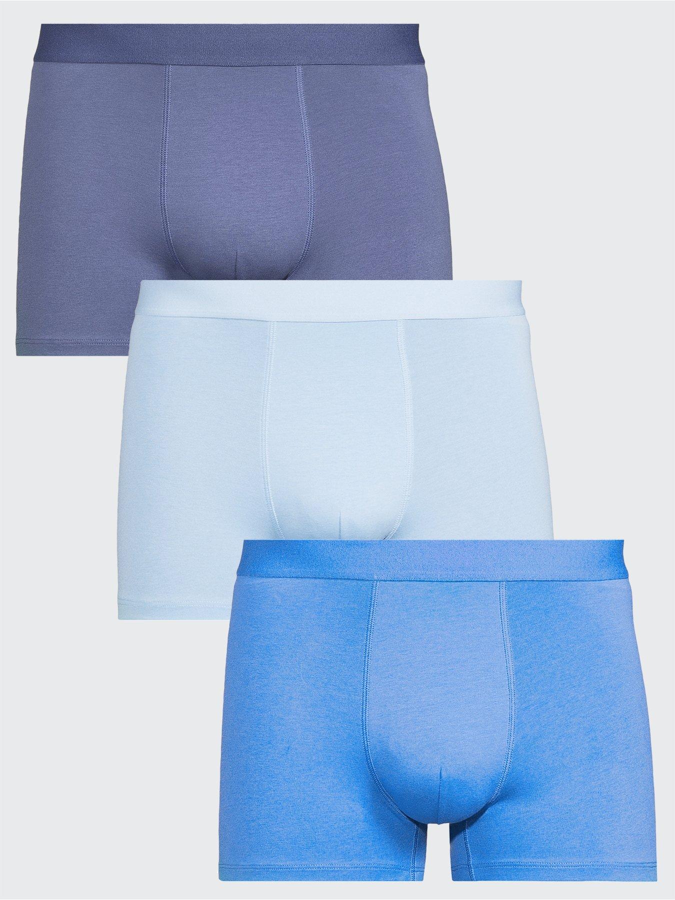 Image 1 of 3 of The Very Collection 3 Pack Cotton Rich Trunks - Blue
