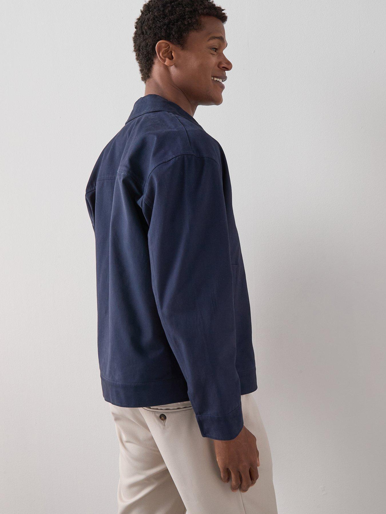 the-very-collection-pure-cotton-zip-through-collared-jacket-navydetail