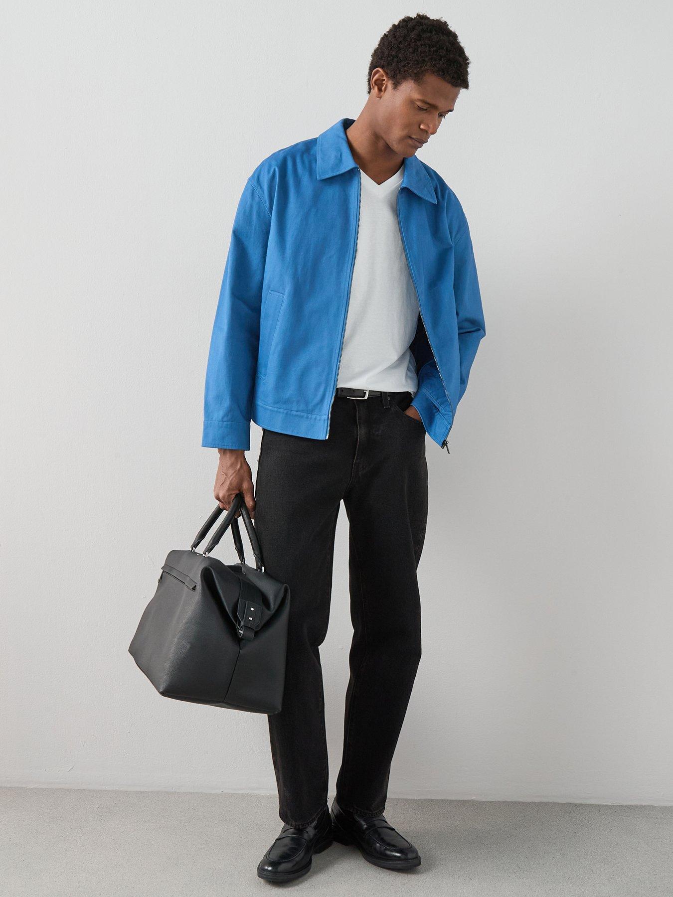 The Very Collection Pure Cotton Zip Through Collared Jacket - Blue