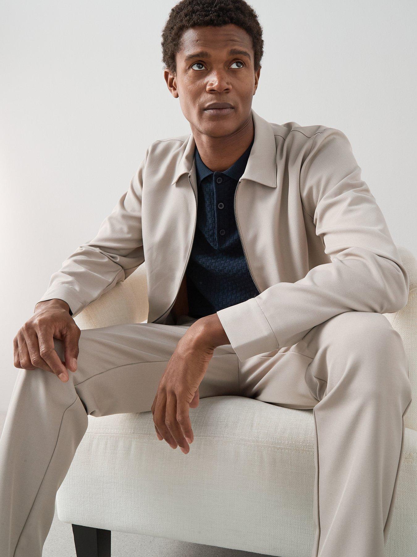 Image 4 of 7 of The Very Collection Formal Collared Jacket - Stone