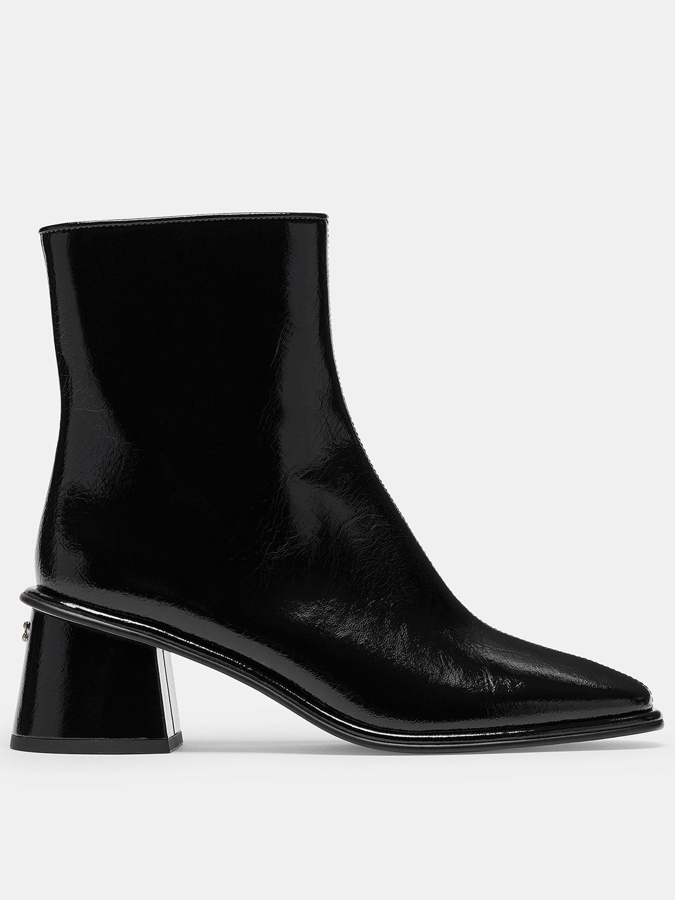 COACH Gigi Glazed Leather Bootie - Black