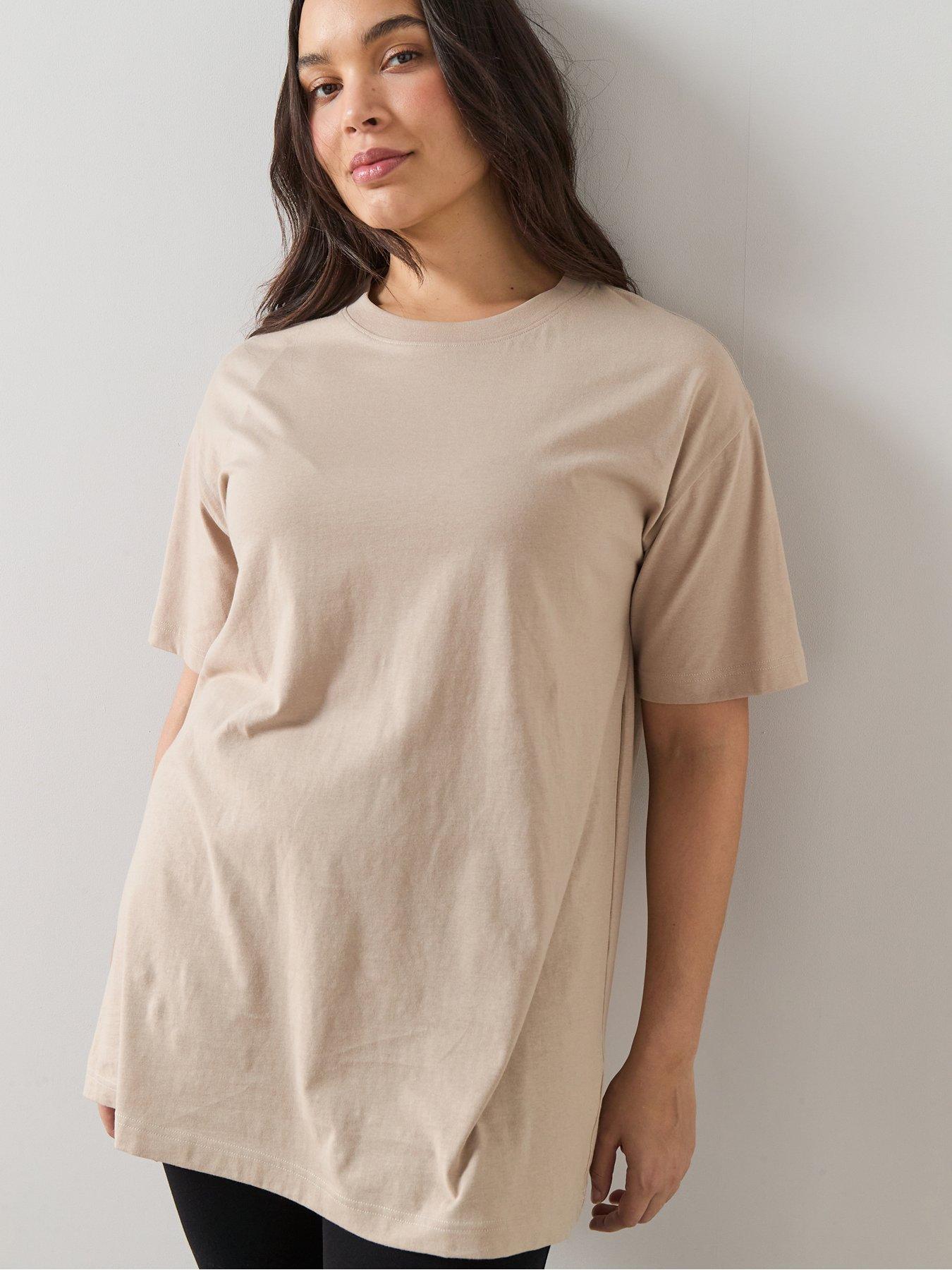 the-very-collection-curve-oversized-t-shirt-beige