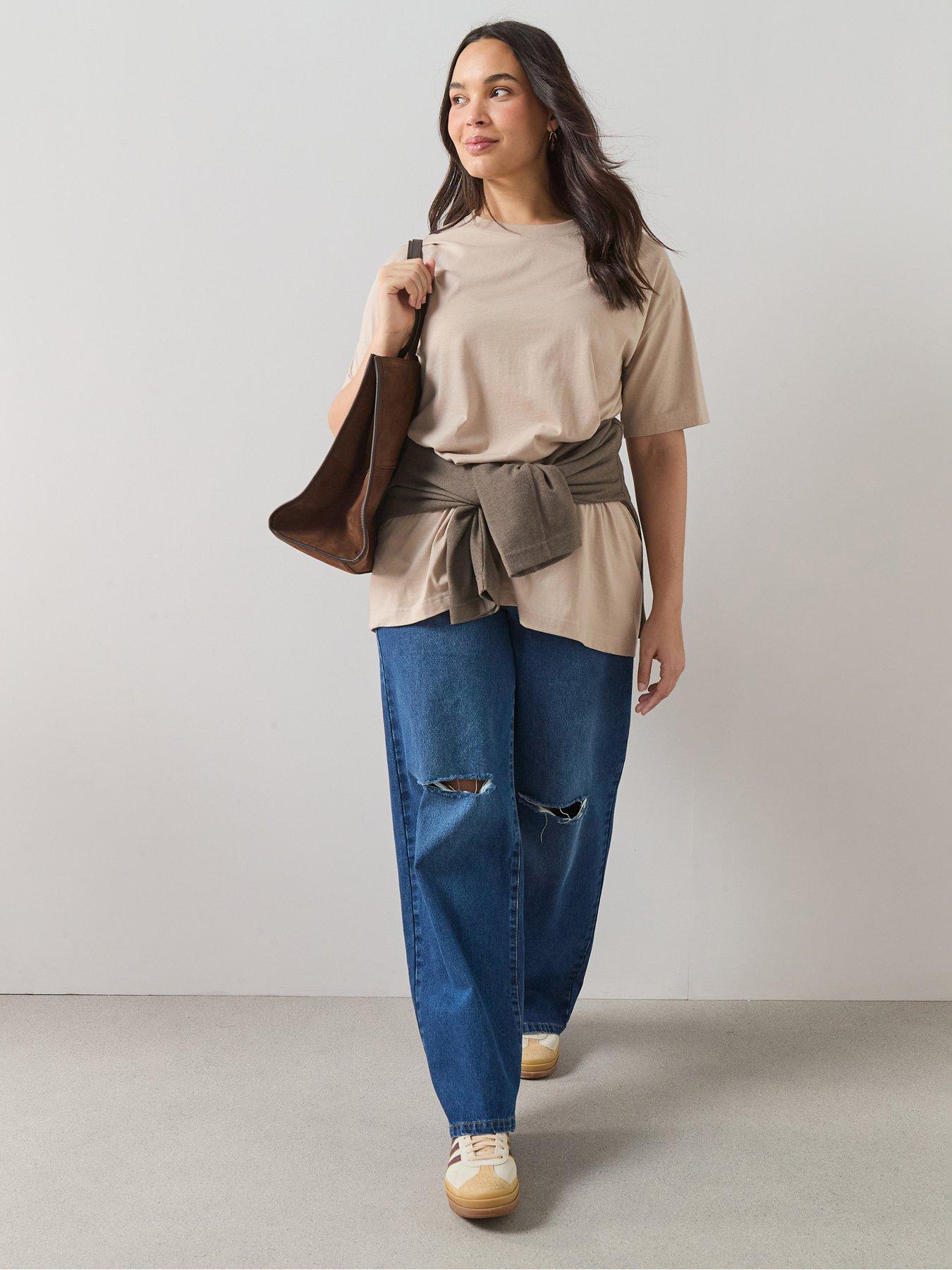 the-very-collection-curve-oversized-t-shirt-beigeback