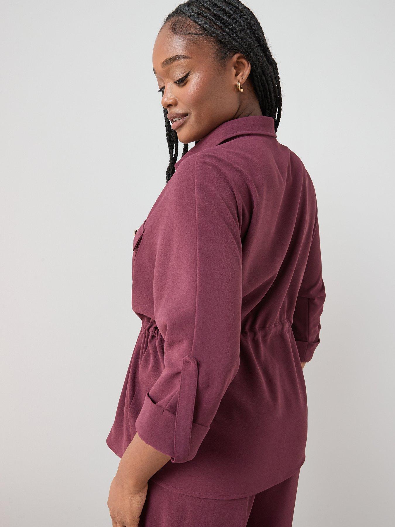 Image 2 of 6 of The Very Collection Curve Cinched Waist Shirt Co-ord