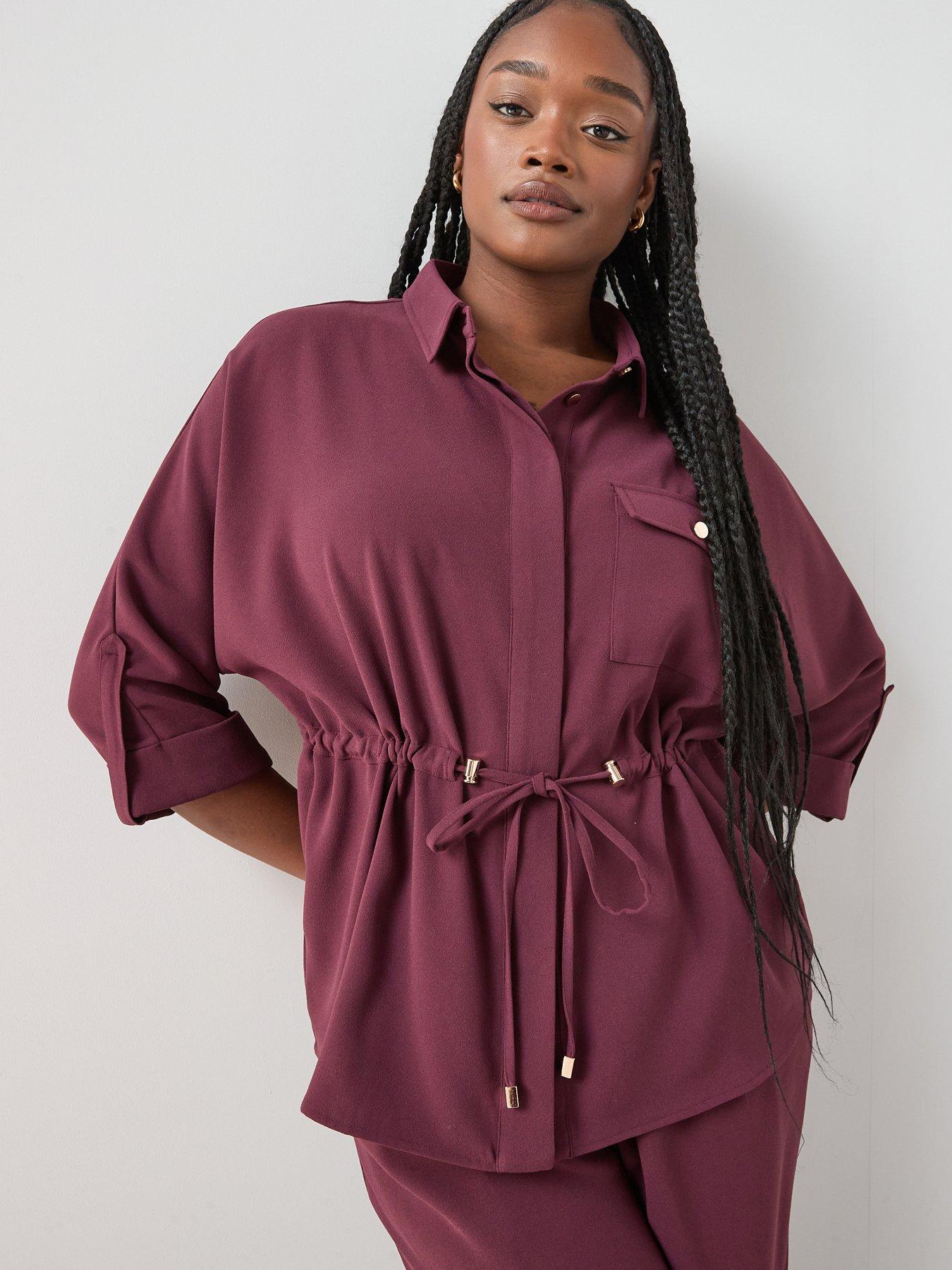 Image 3 of 6 of The Very Collection Curve Cinched Waist Shirt Co-ord