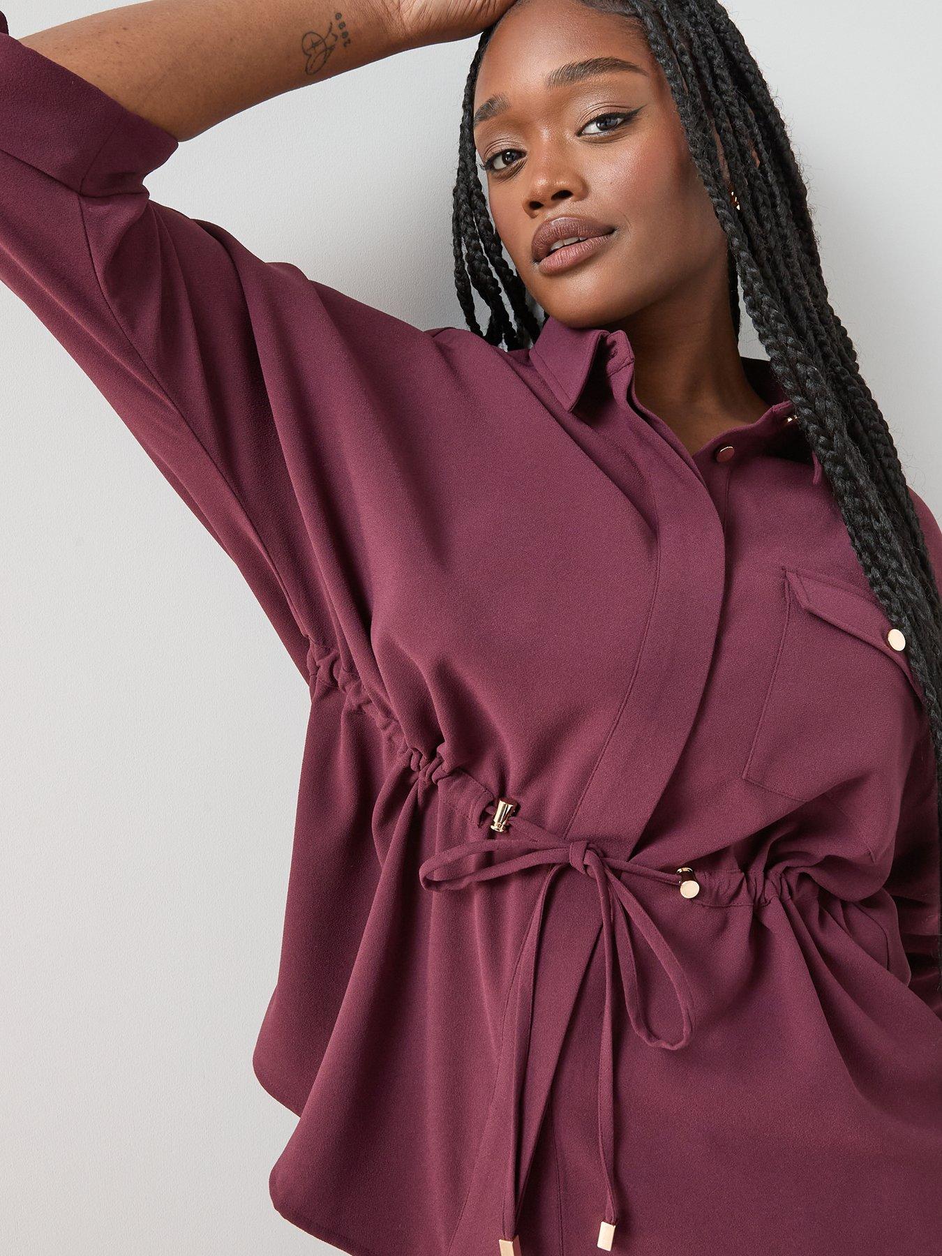 Image 5 of 6 of The Very Collection Curve Cinched Waist Shirt Co-ord
