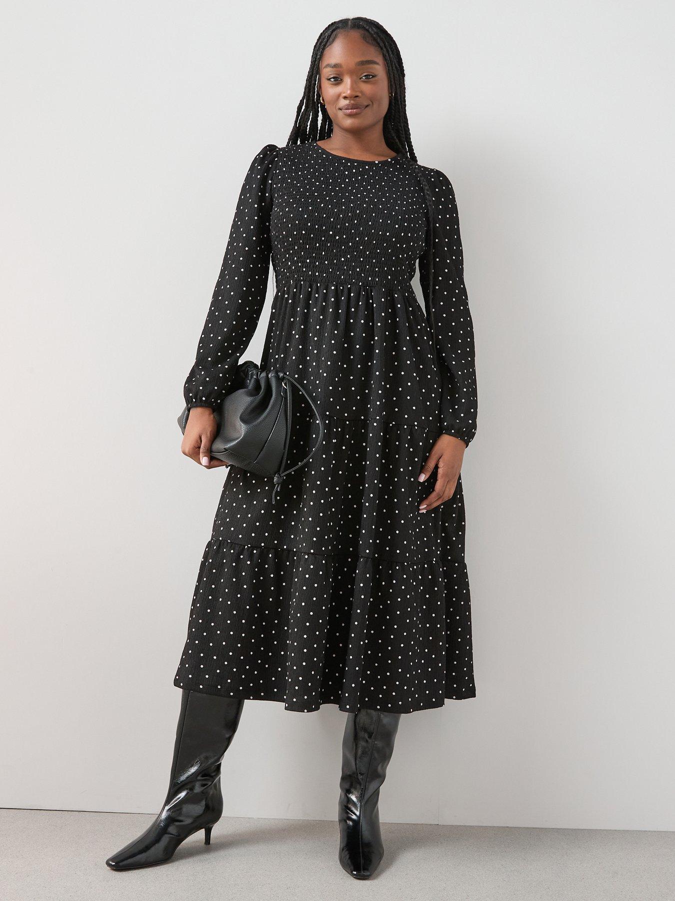 The Very Collection Curve Shirred Bust Stretch Polka Dot