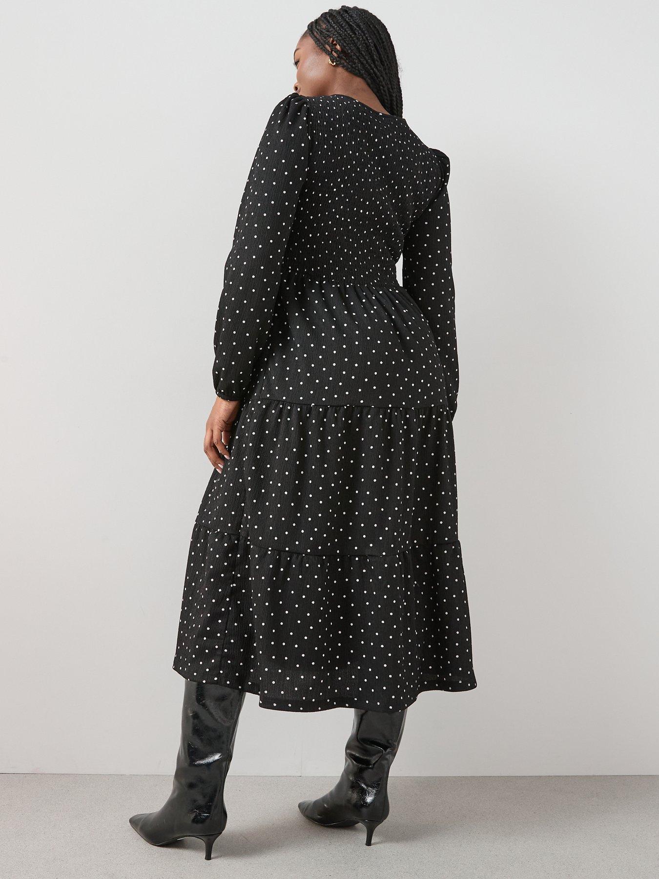 Image 2 of 6 of The Very Collection Curve Shirred Bust Stretch Polka Dot