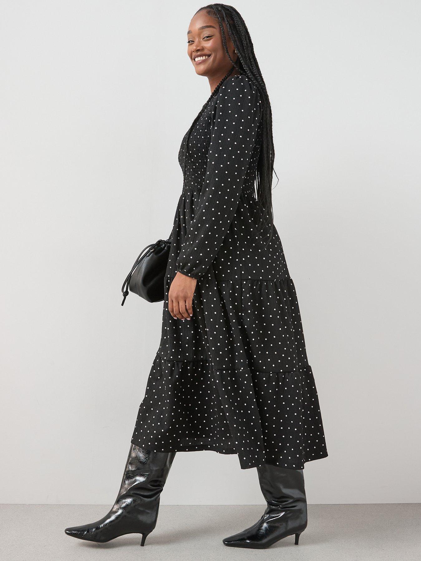 Image 3 of 6 of The Very Collection Curve Shirred Bust Stretch Polka Dot
