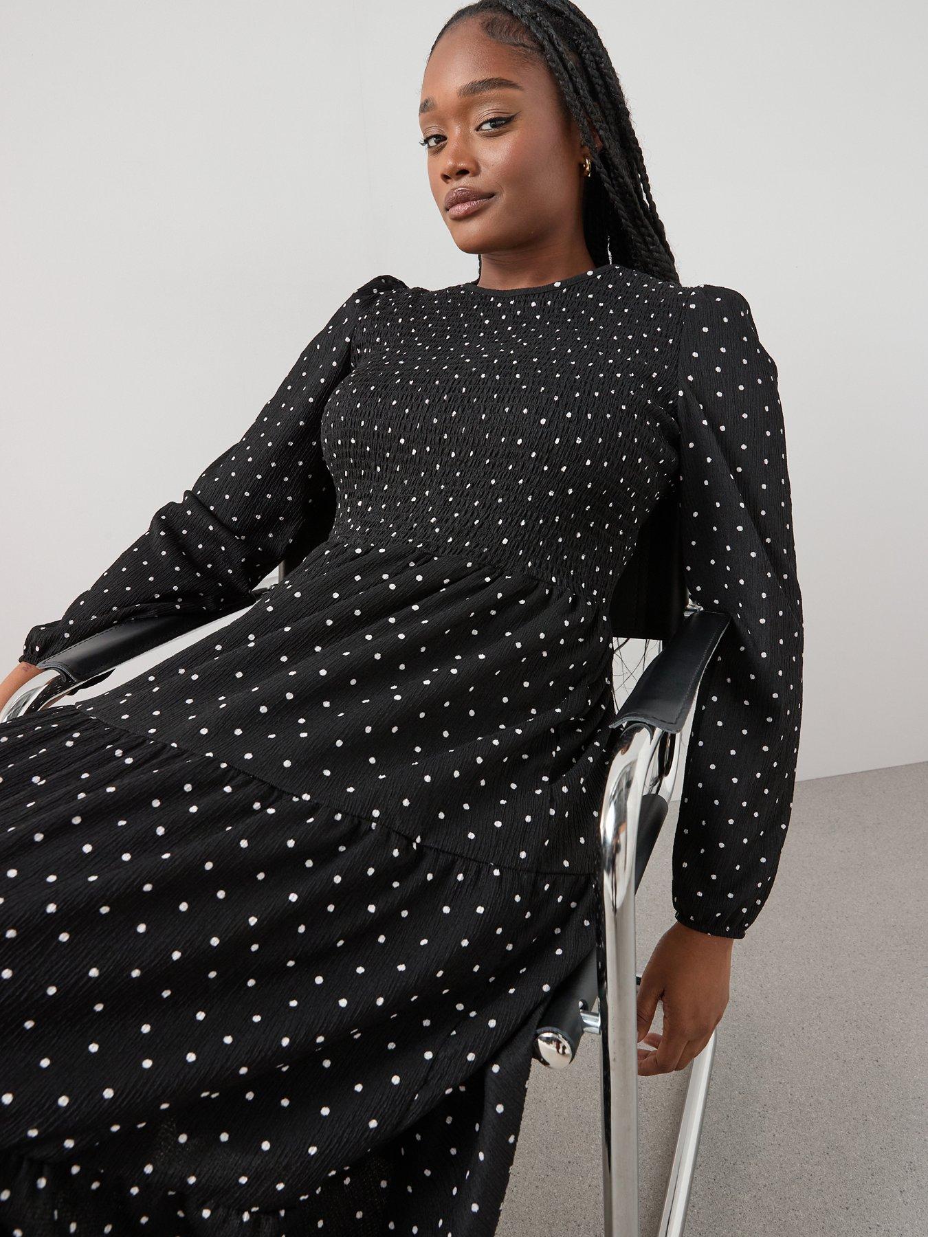 Image 4 of 6 of The Very Collection Curve Shirred Bust Stretch Polka Dot
