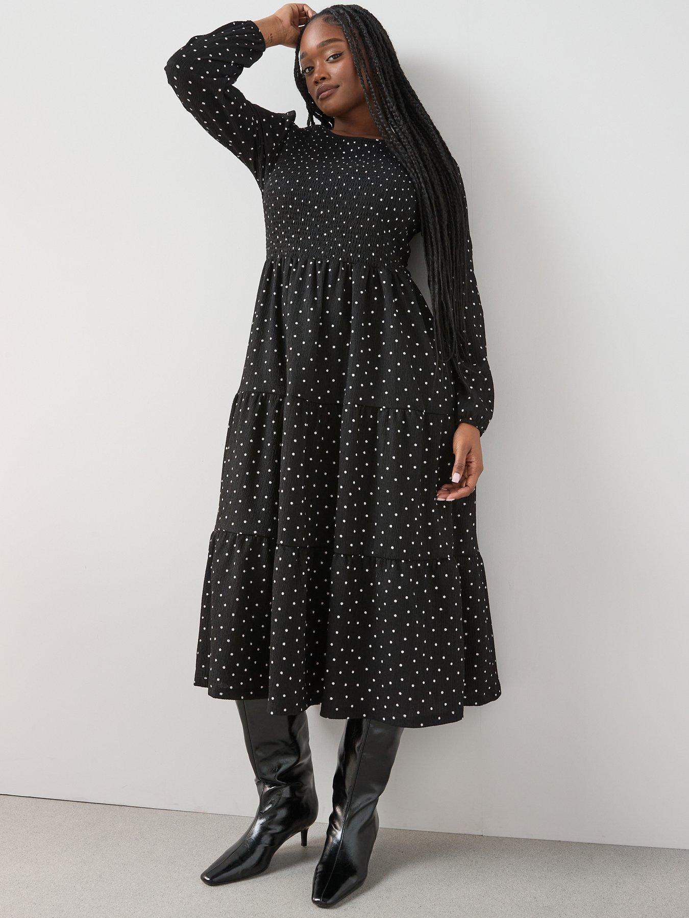 Image 5 of 6 of The Very Collection Curve Shirred Bust Stretch Polka Dot