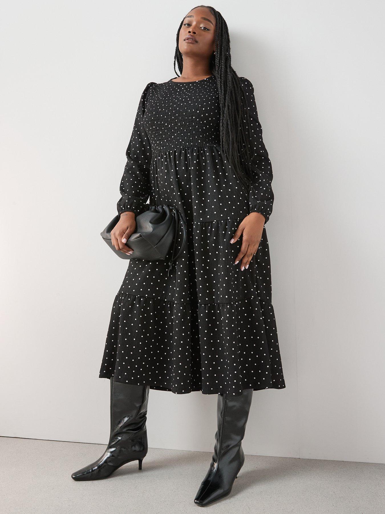 Image 6 of 6 of The Very Collection Curve Shirred Bust Stretch Polka Dot