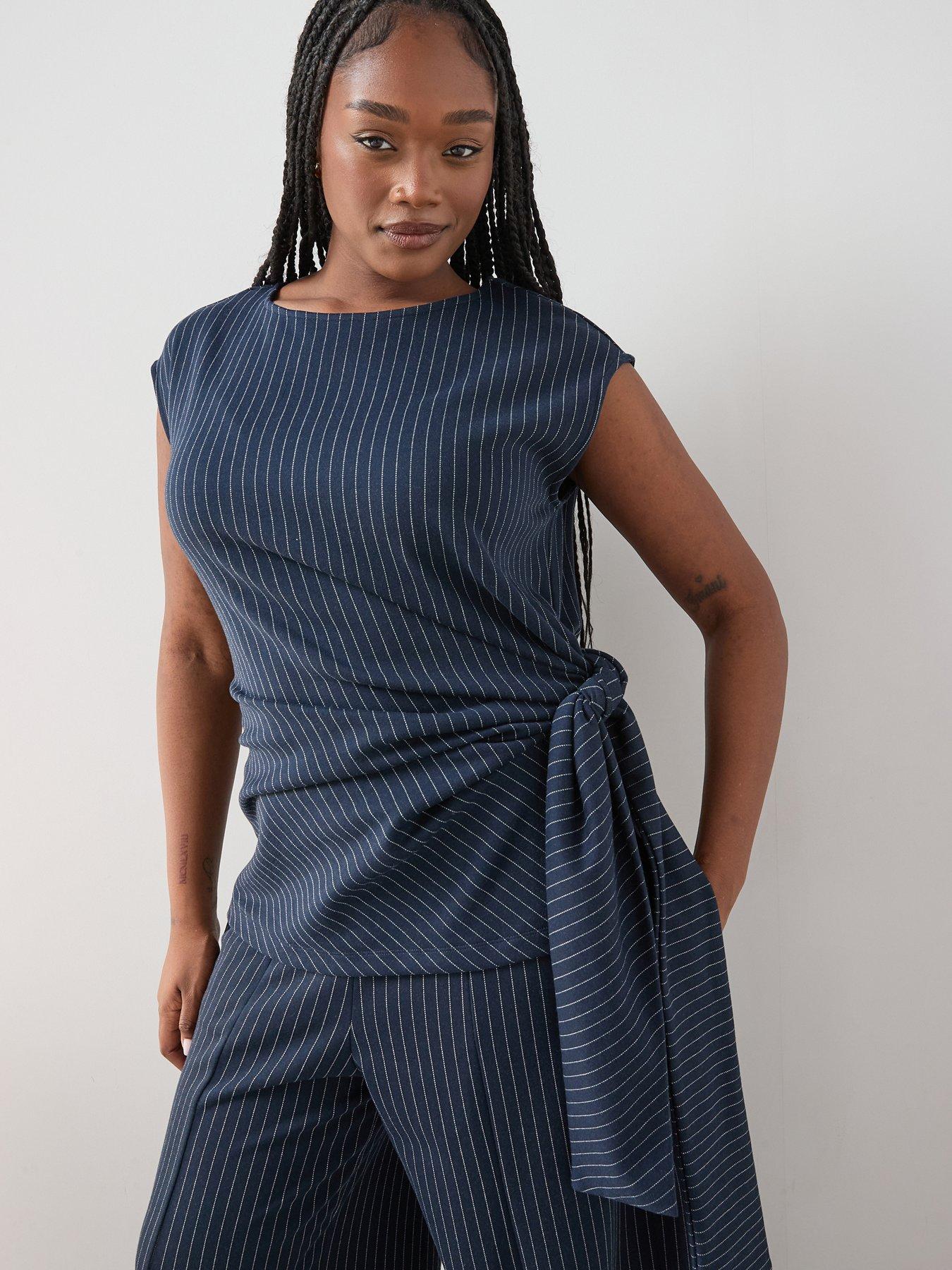 The Very Collection Curve Pinstripe Co-ord Top