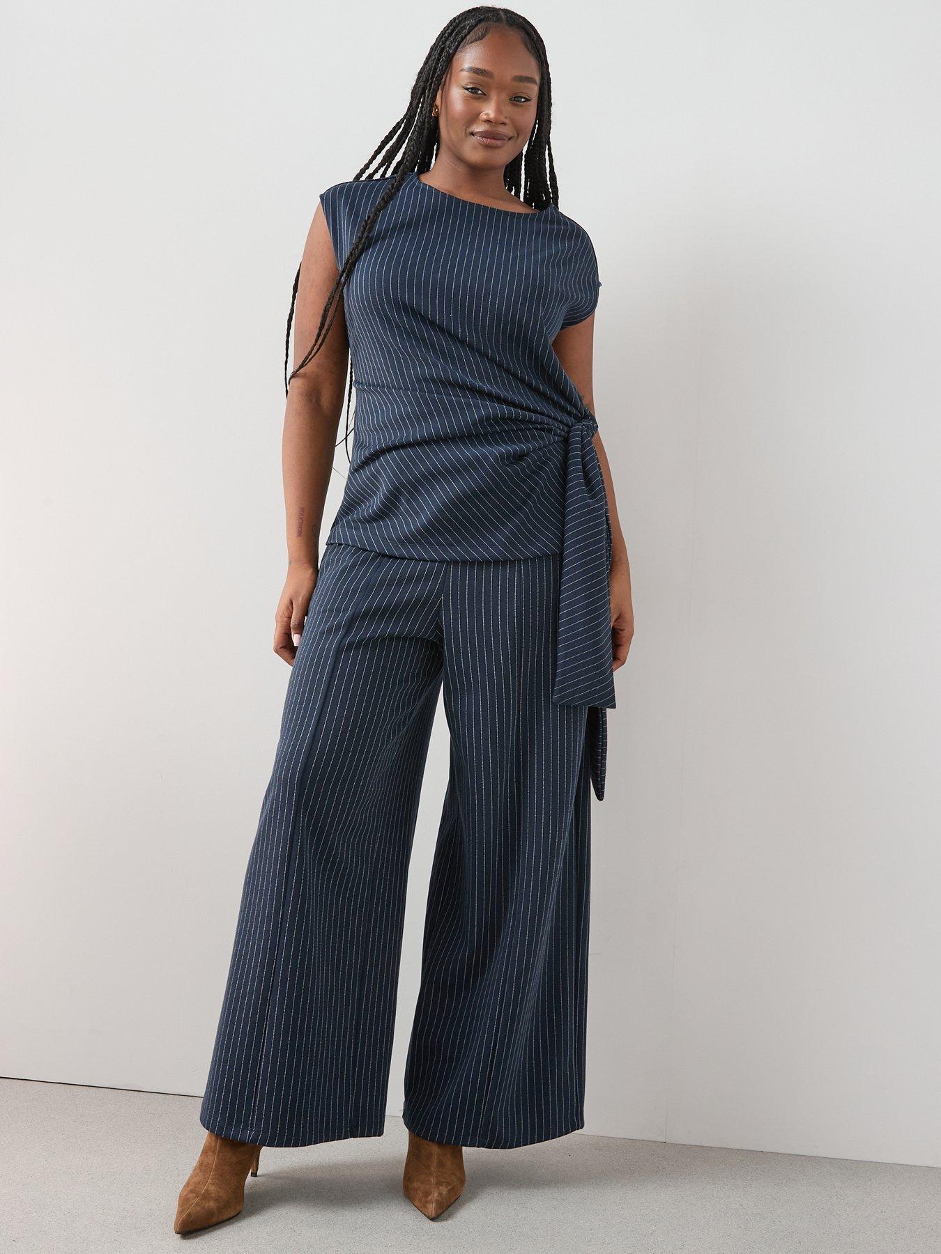 Image 3 of 6 of The Very Collection Curve Pinstripe Co-ord Top