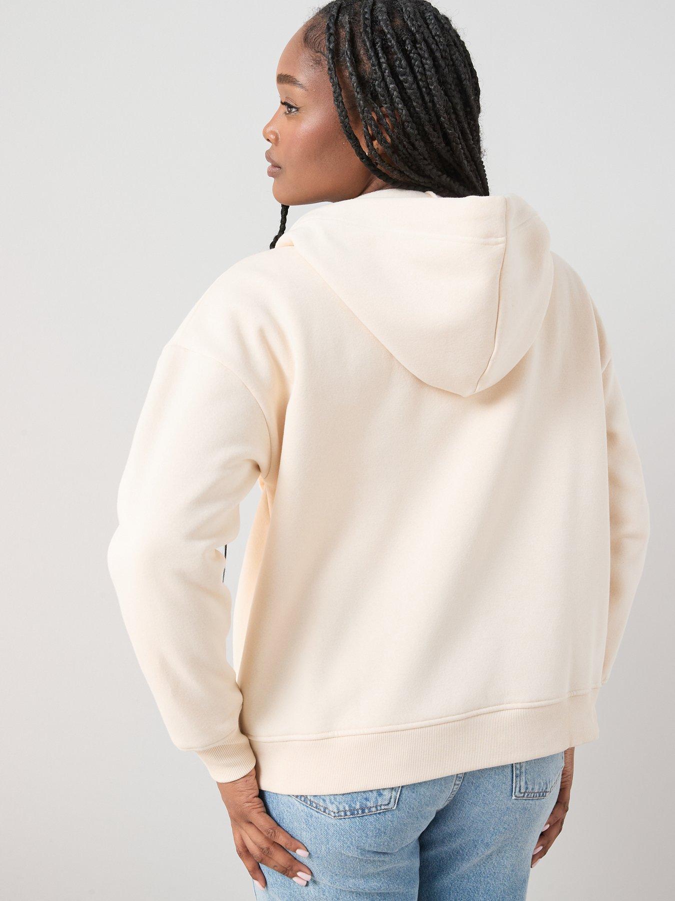 Image 2 of 6 of The Very Collection Curve Floral Motif Zip Through - Cream