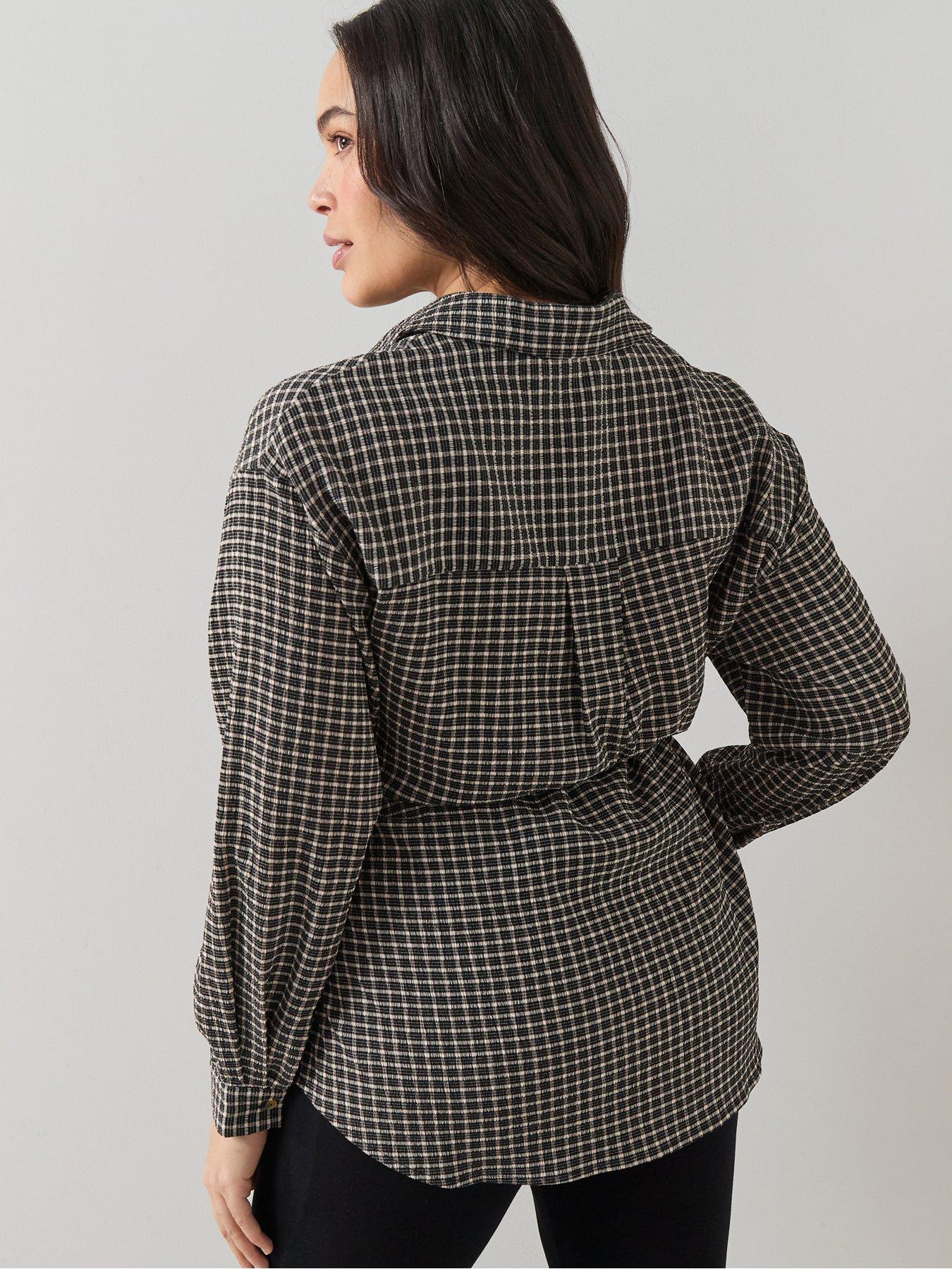 Image 2 of 6 of The Very Collection Curve Gingham Belted Shirt - Multi
