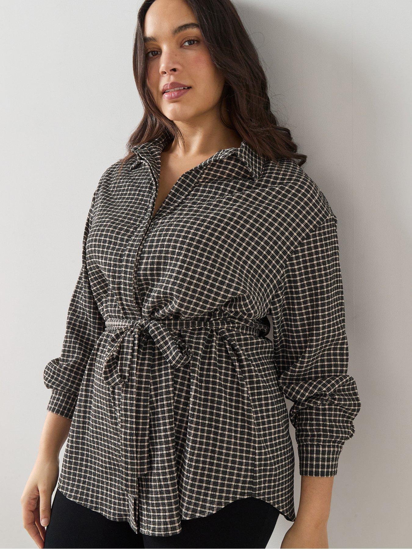 the-very-collection-curve-gingham-belted-shirtdetail