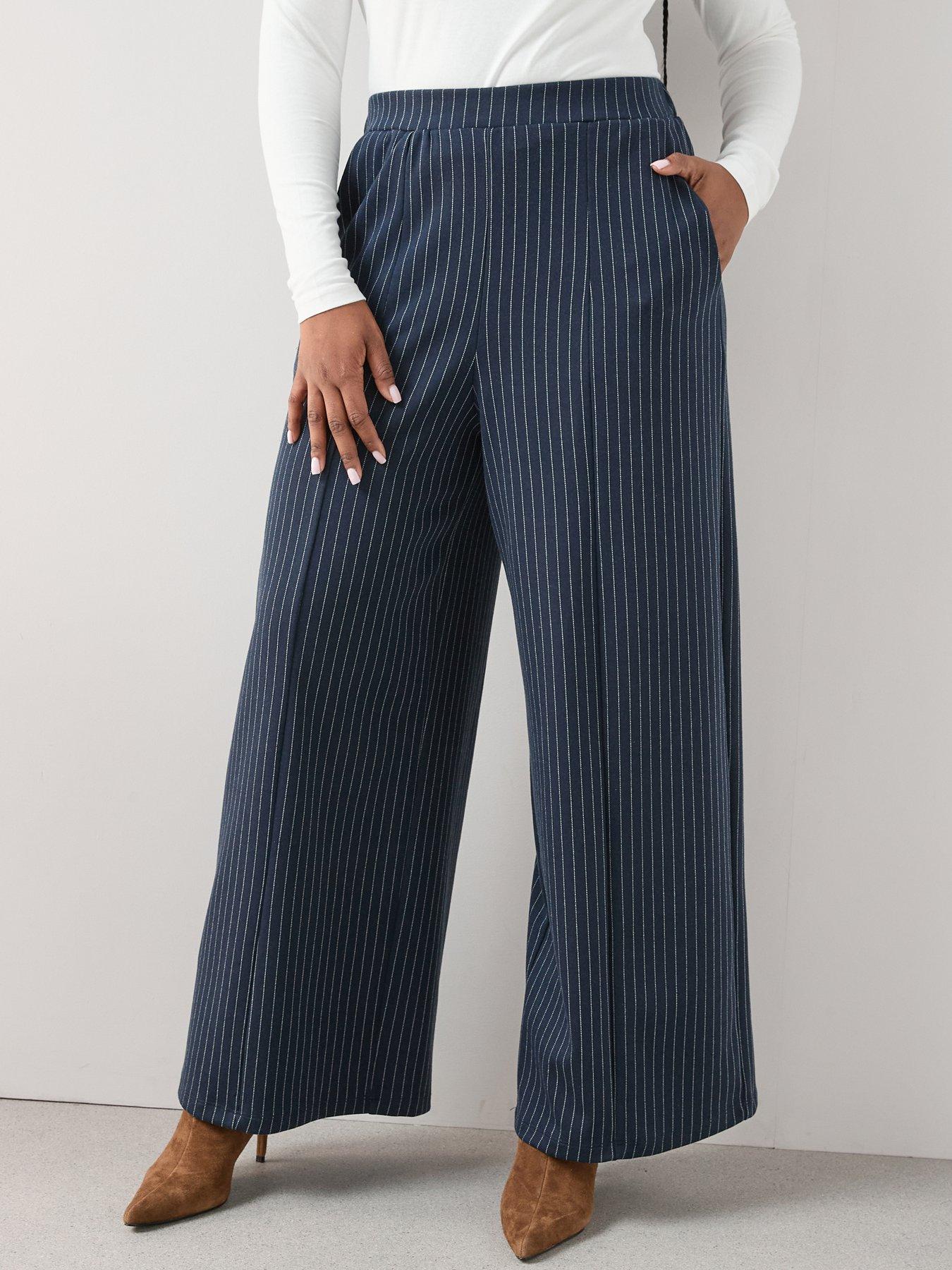 Image 4 of 6 of The Very Collection Curve Pinstripe Pull On Stretch Trouser Co-ord