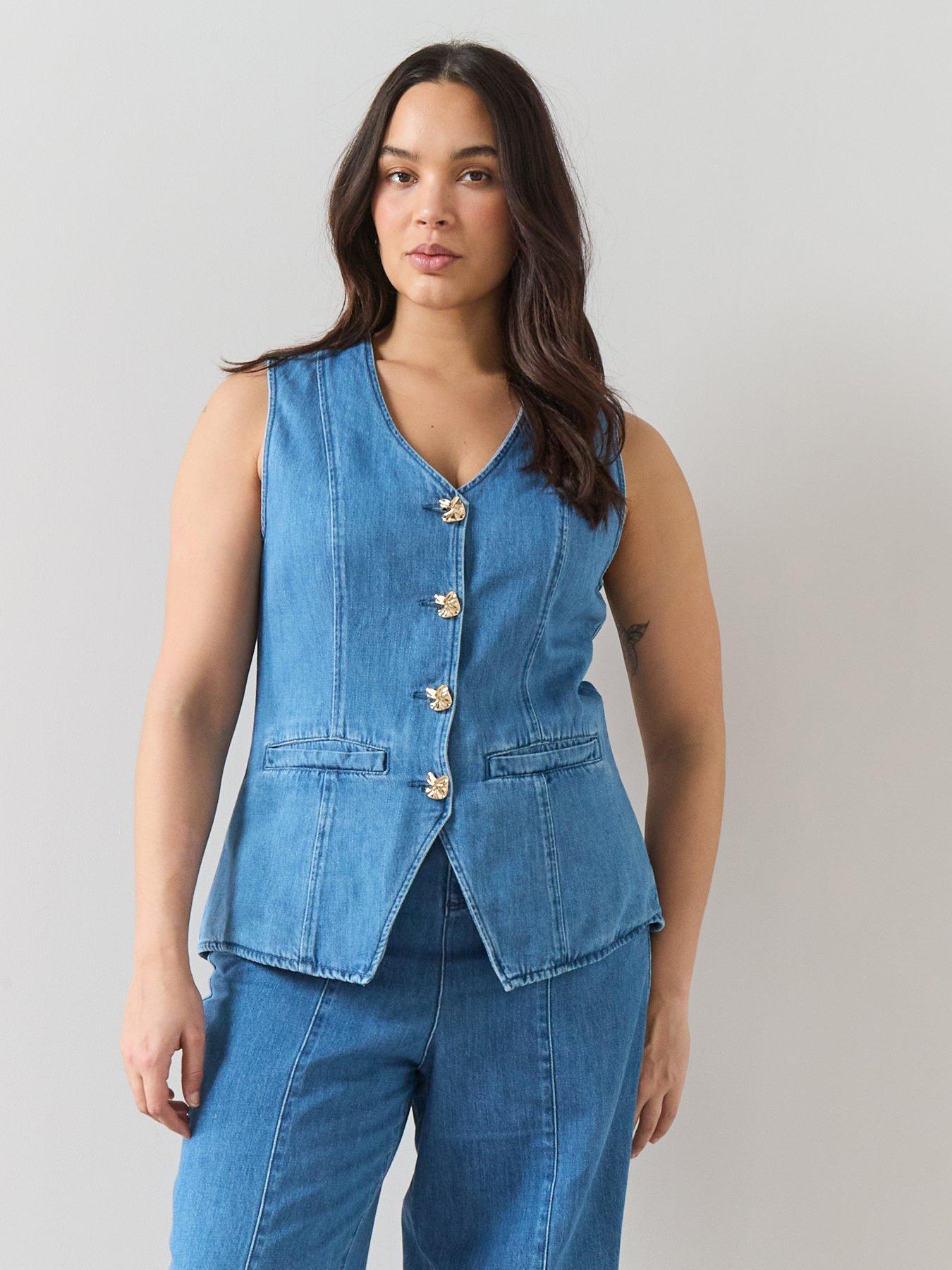 the-very-collection-curve-denim-waistcoat-co-ord-mid-wash