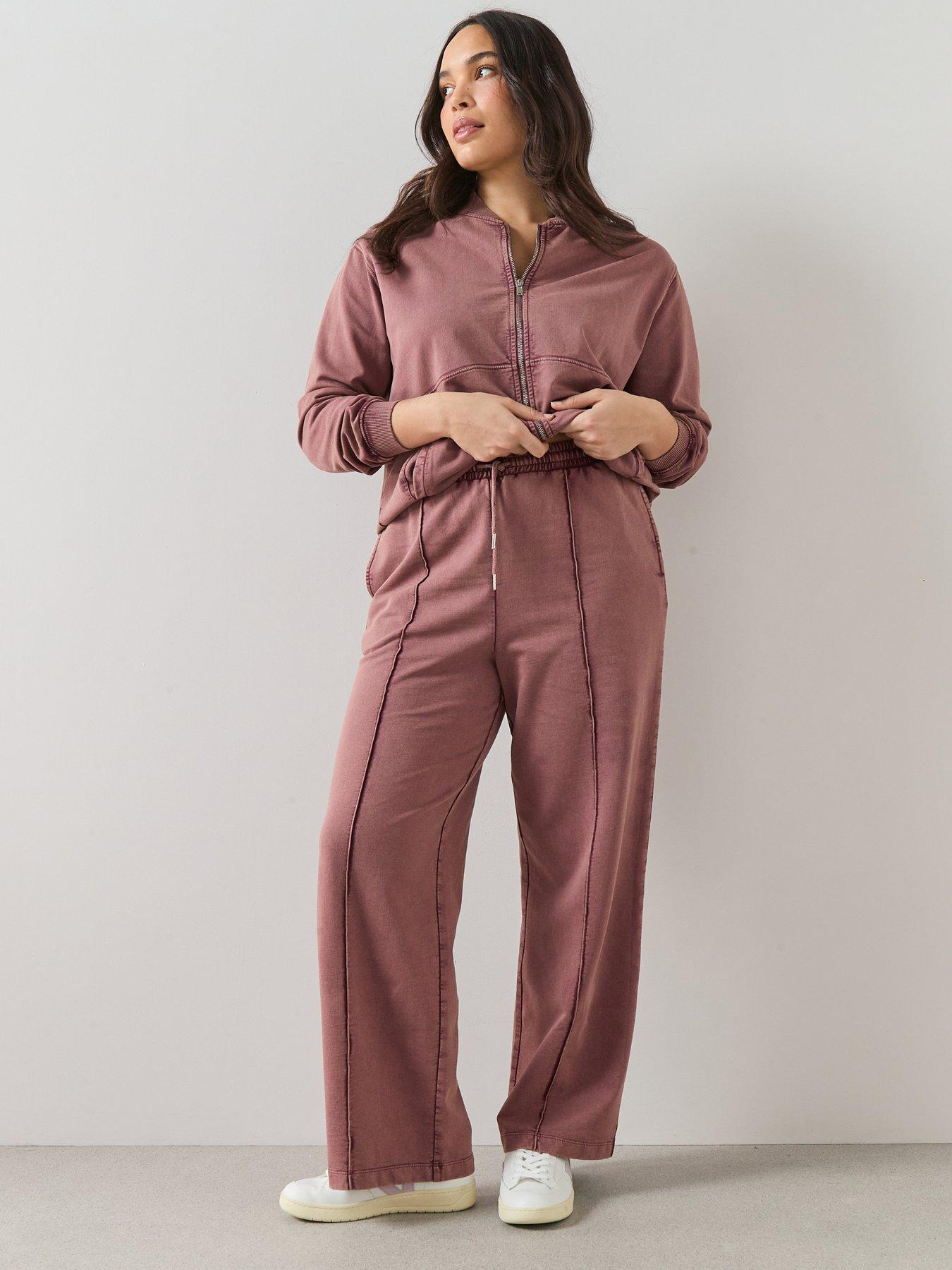 The Very Collection Acid Wash Wide Leg Jogger - Pink