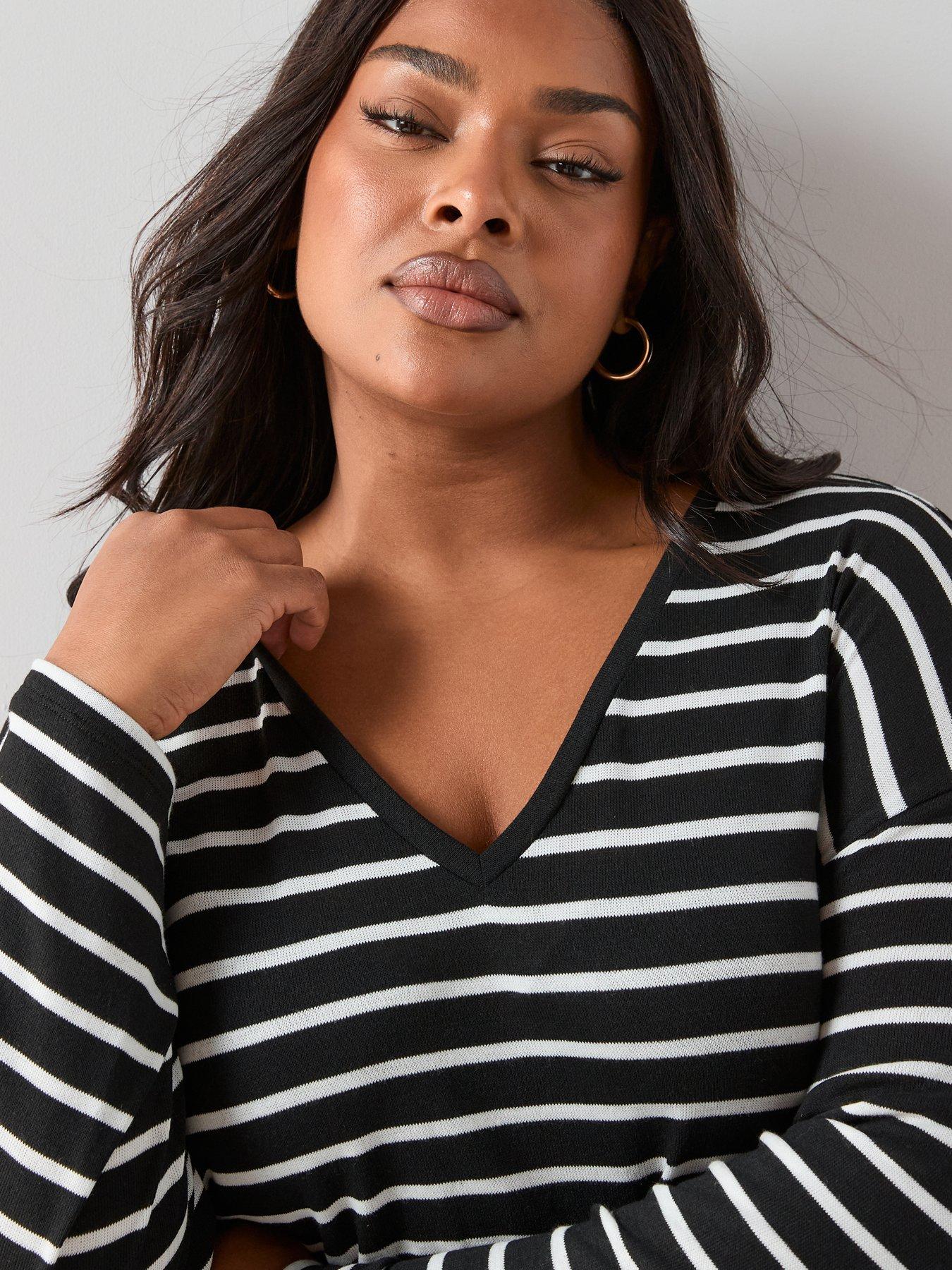 the-very-collection-curve-v-neck-stripe-topdetail