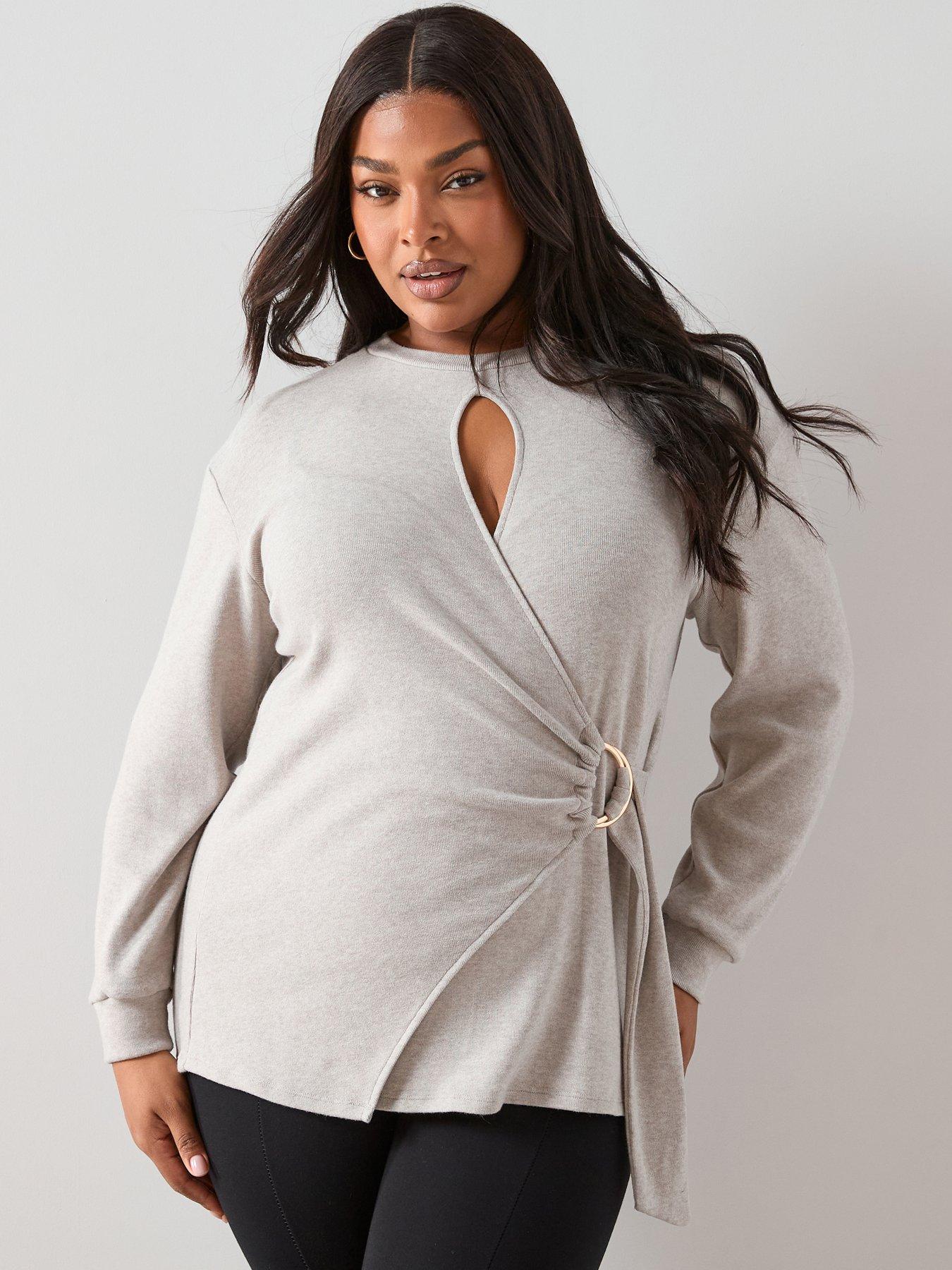 Image 1 of 7 of The Very Collection Curve Wrap Trim Detail Jumper