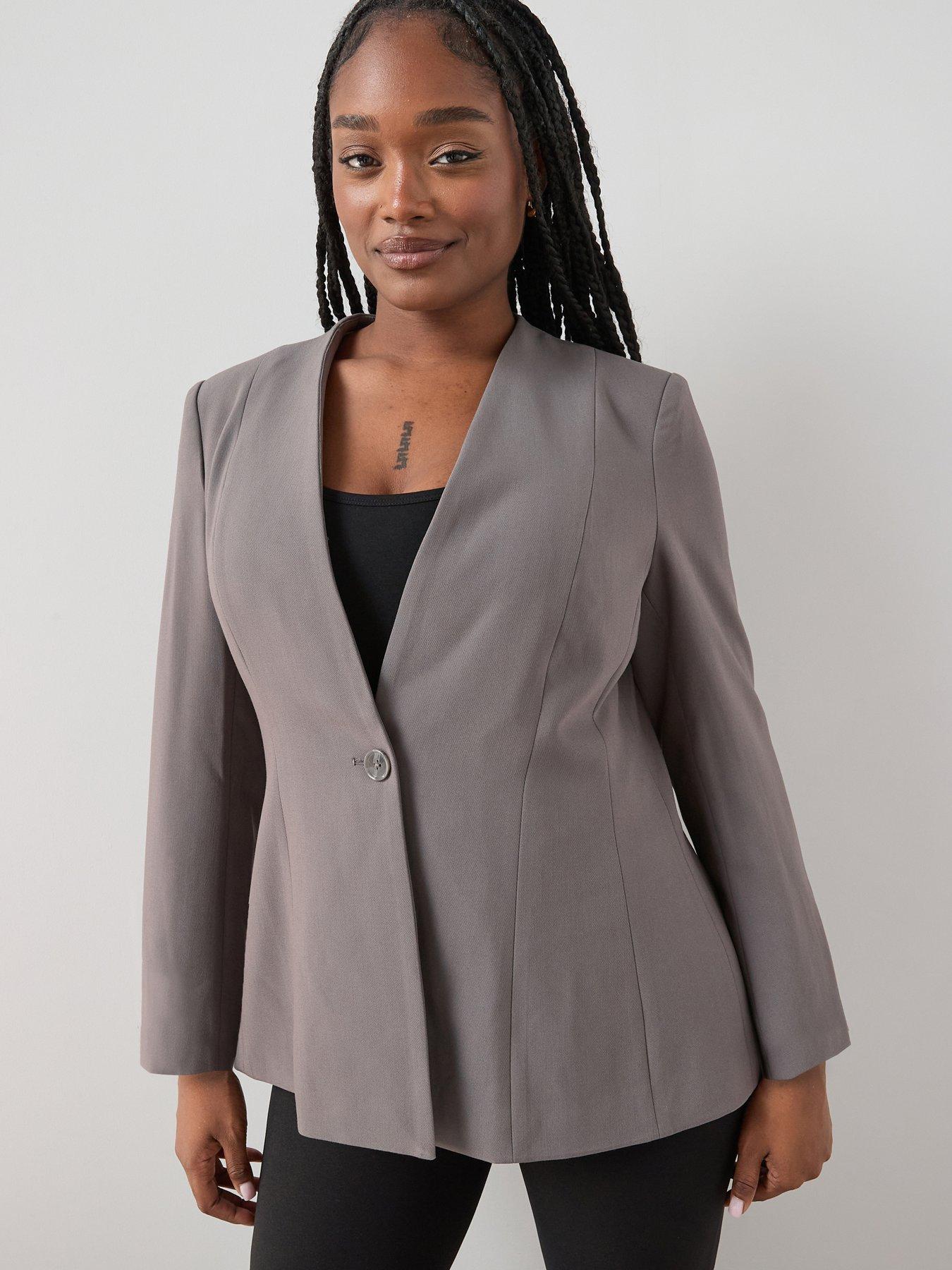 Image 1 of 6 of The Very Collection Curve Cinched Waist Blazer