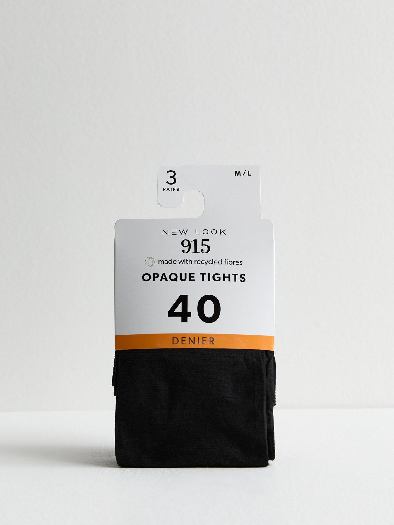 New Look 915 Girls 3 Pack Of 40 Denier Tights - Black