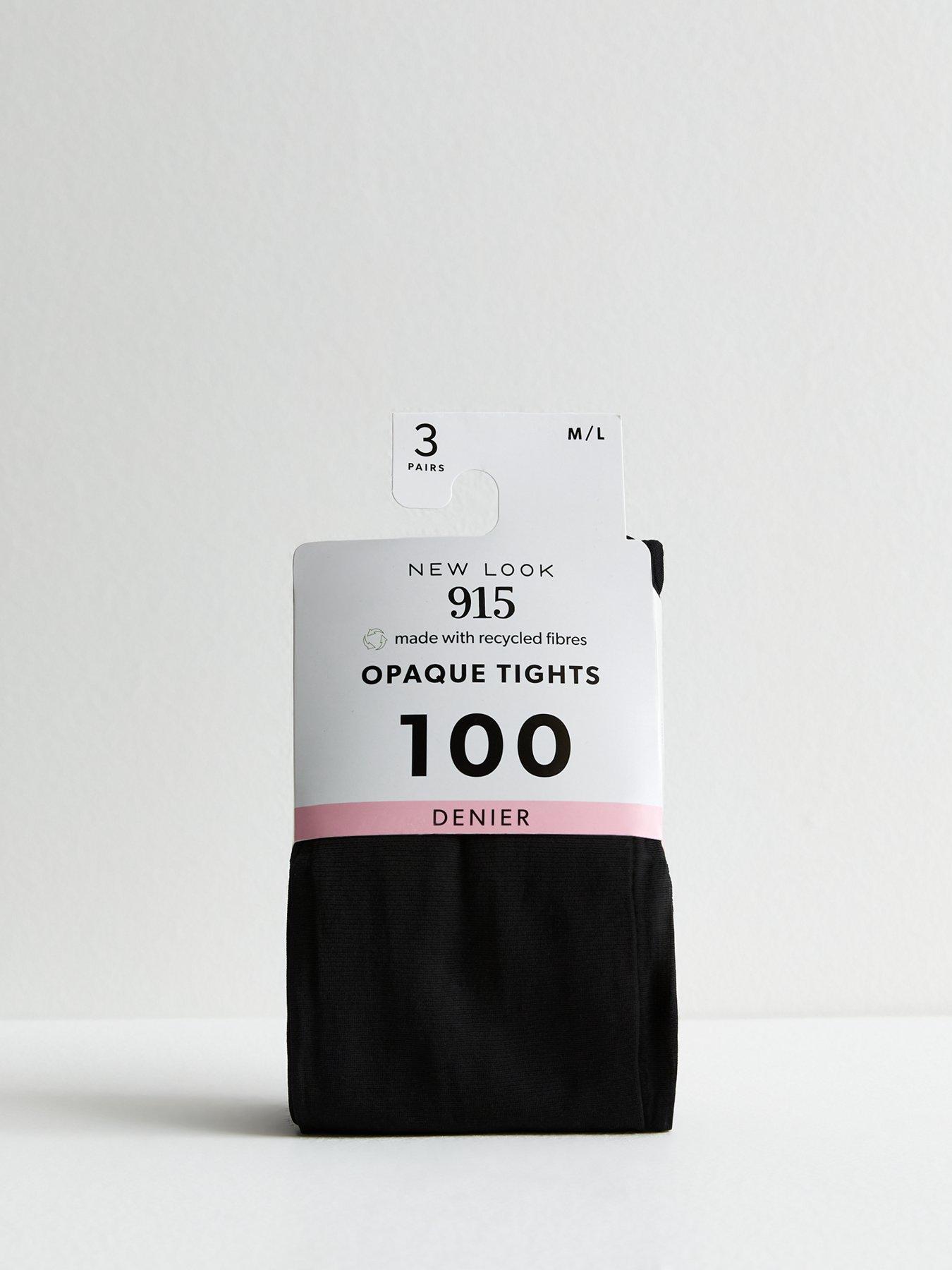 New Look 915 Pack Of 3 Black 100 Denier Opaque Tights