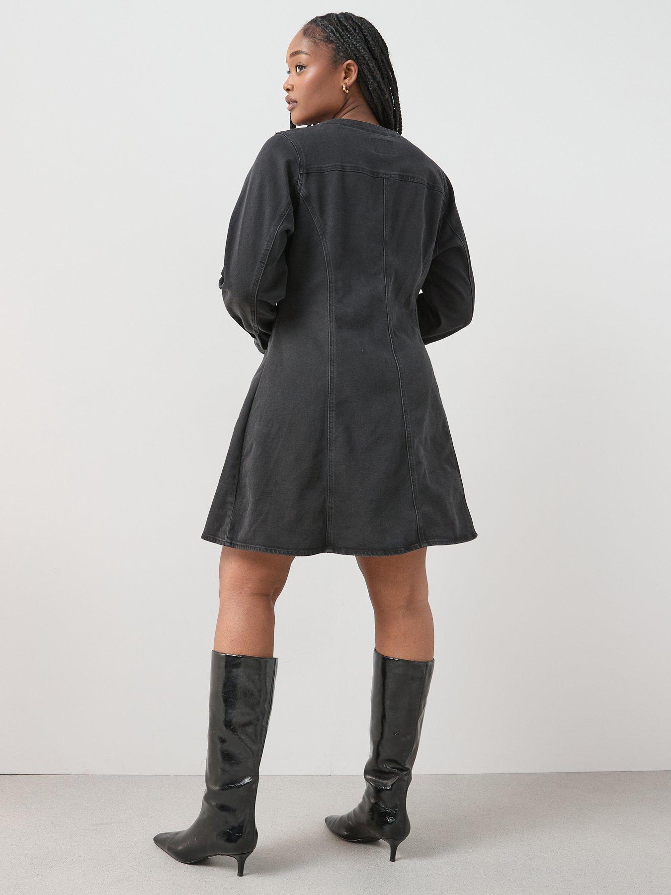 Image 2 of 6 of The Very Collection Curve Fit & Flare Denim Mini Dress