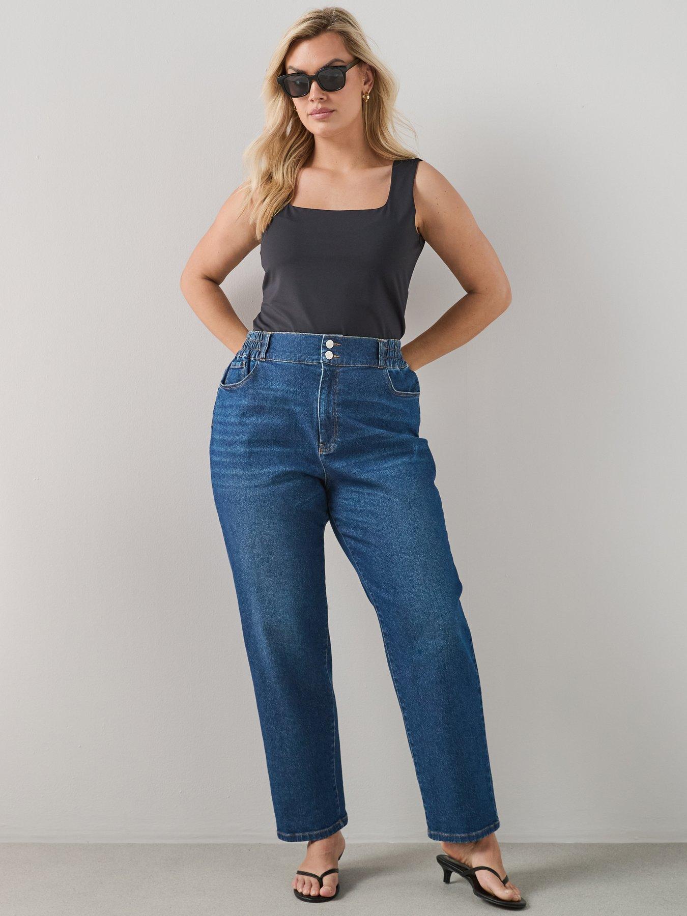Image 1 of 7 of The Very Collection Curve Elasticated Waist Mom Jean