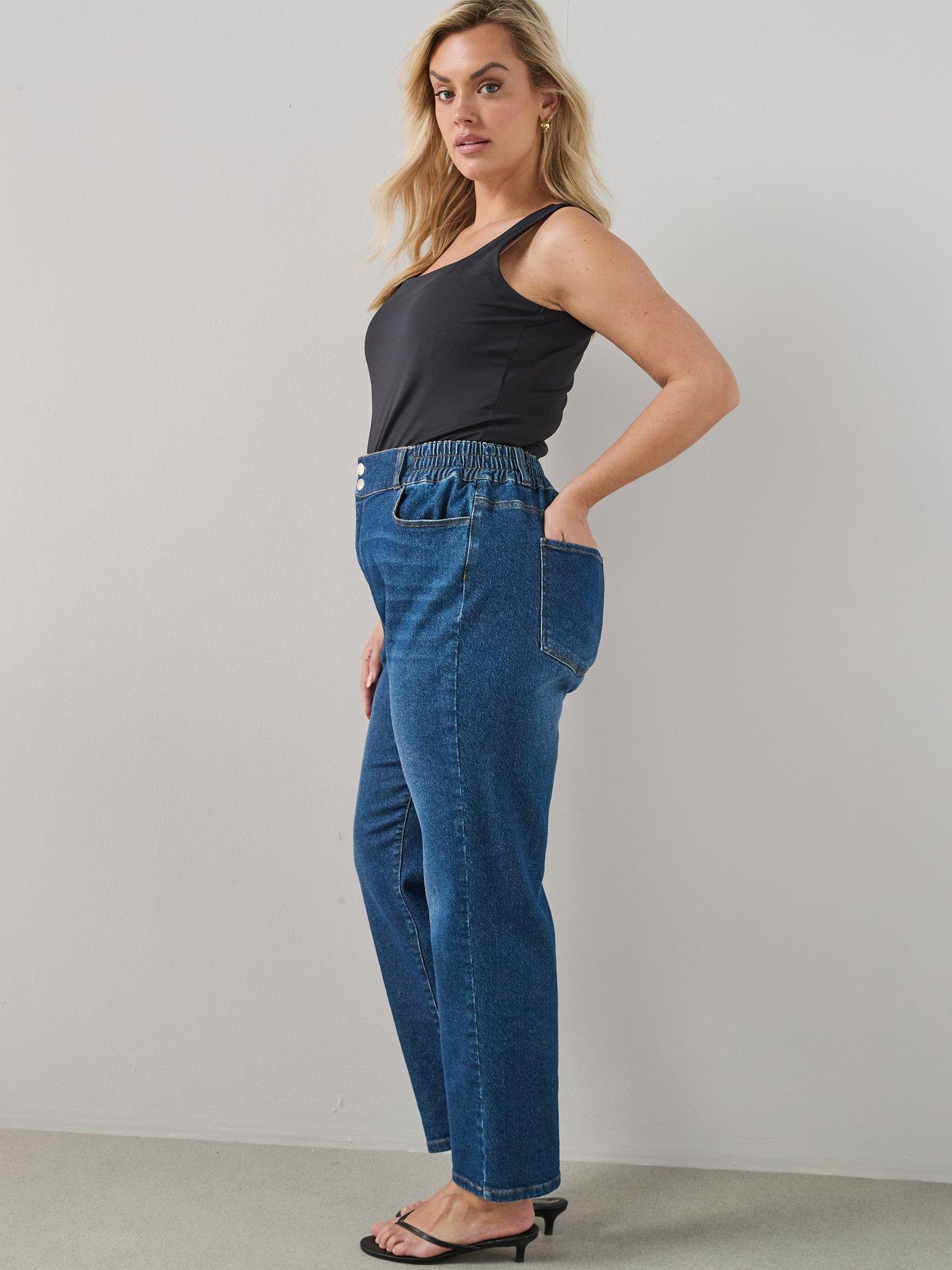 Image 3 of 7 of The Very Collection Curve Elasticated Waist Mom Jean