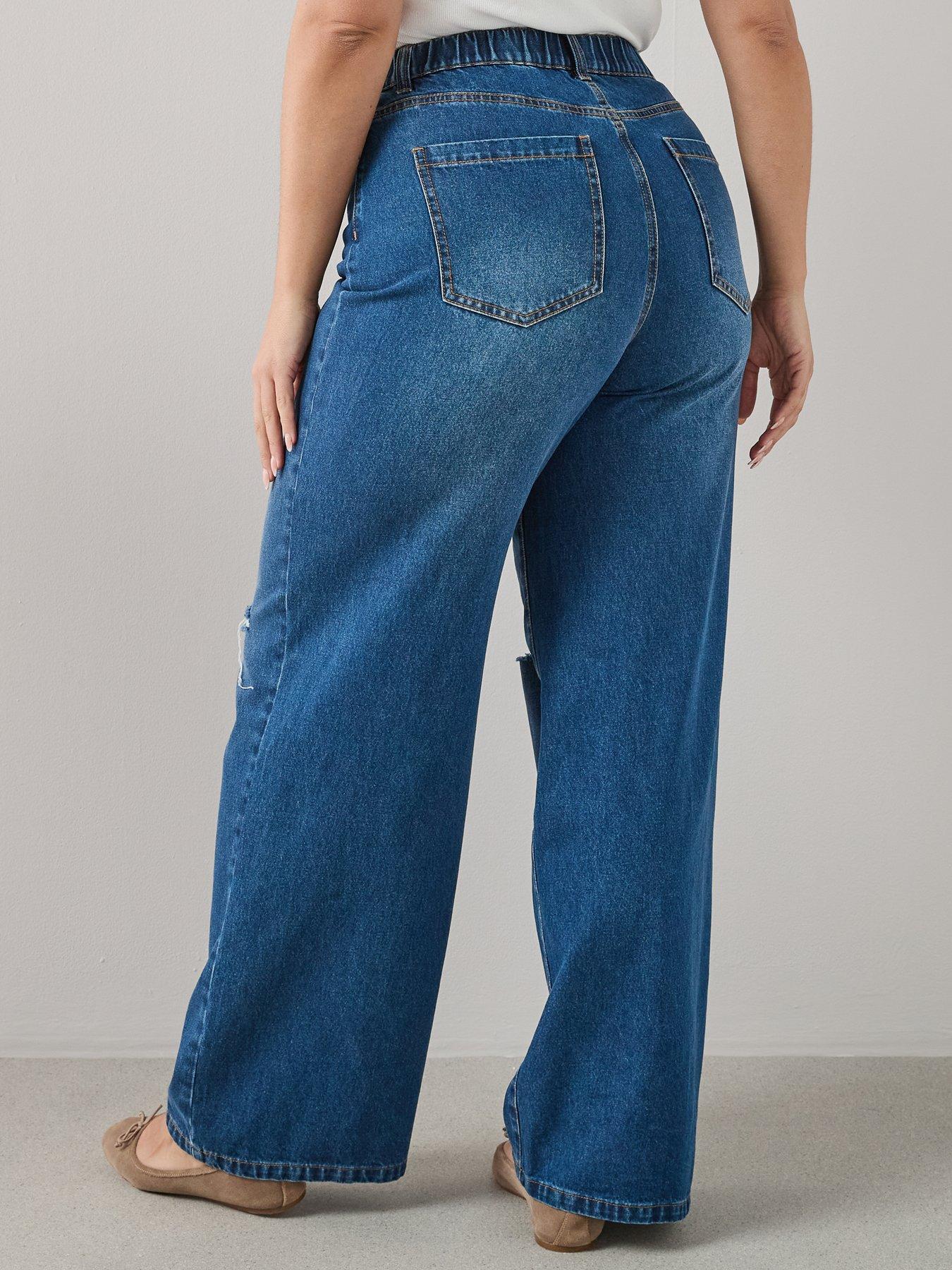 the-very-collection-elasticated-waist-rip-wide-leg-dark-washstillFront