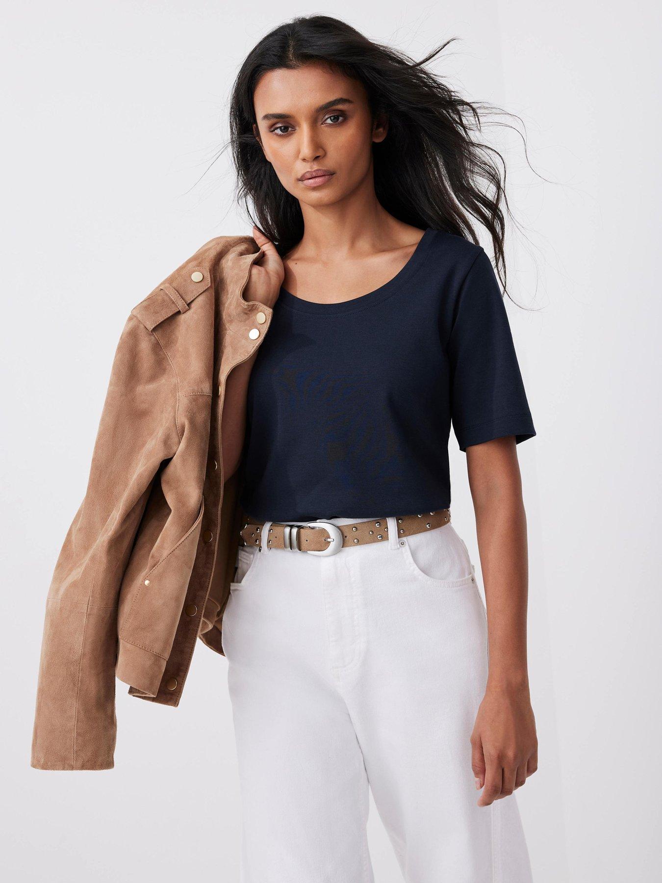 mint-velvet-navy-scoop-neck-ultimate-top-bluestillFront