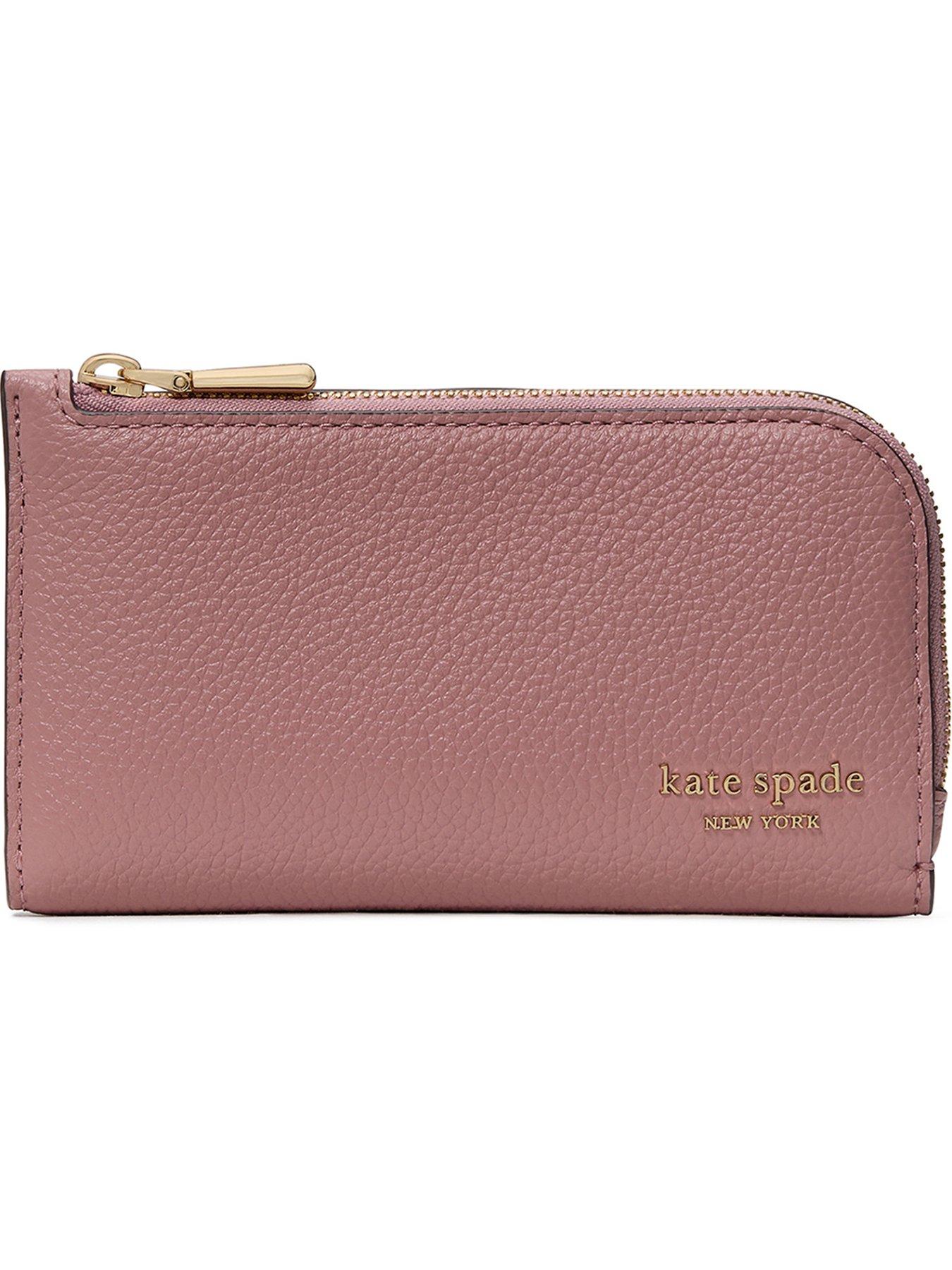 Kate Spade New York Devin Pebbled Leather Small Slim Bifold Wallet - Pink