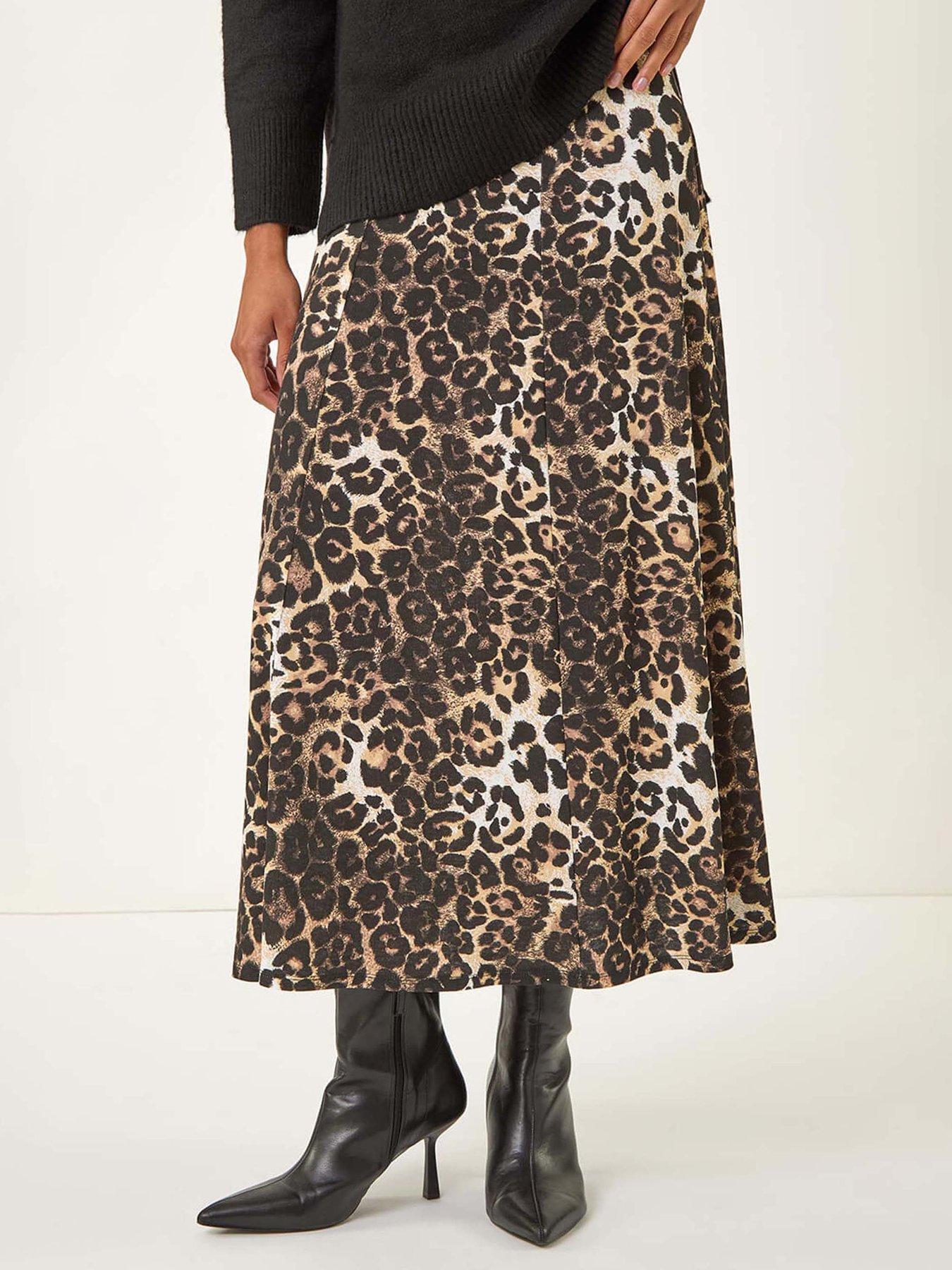 roman-animal-print-midi-skirt-black