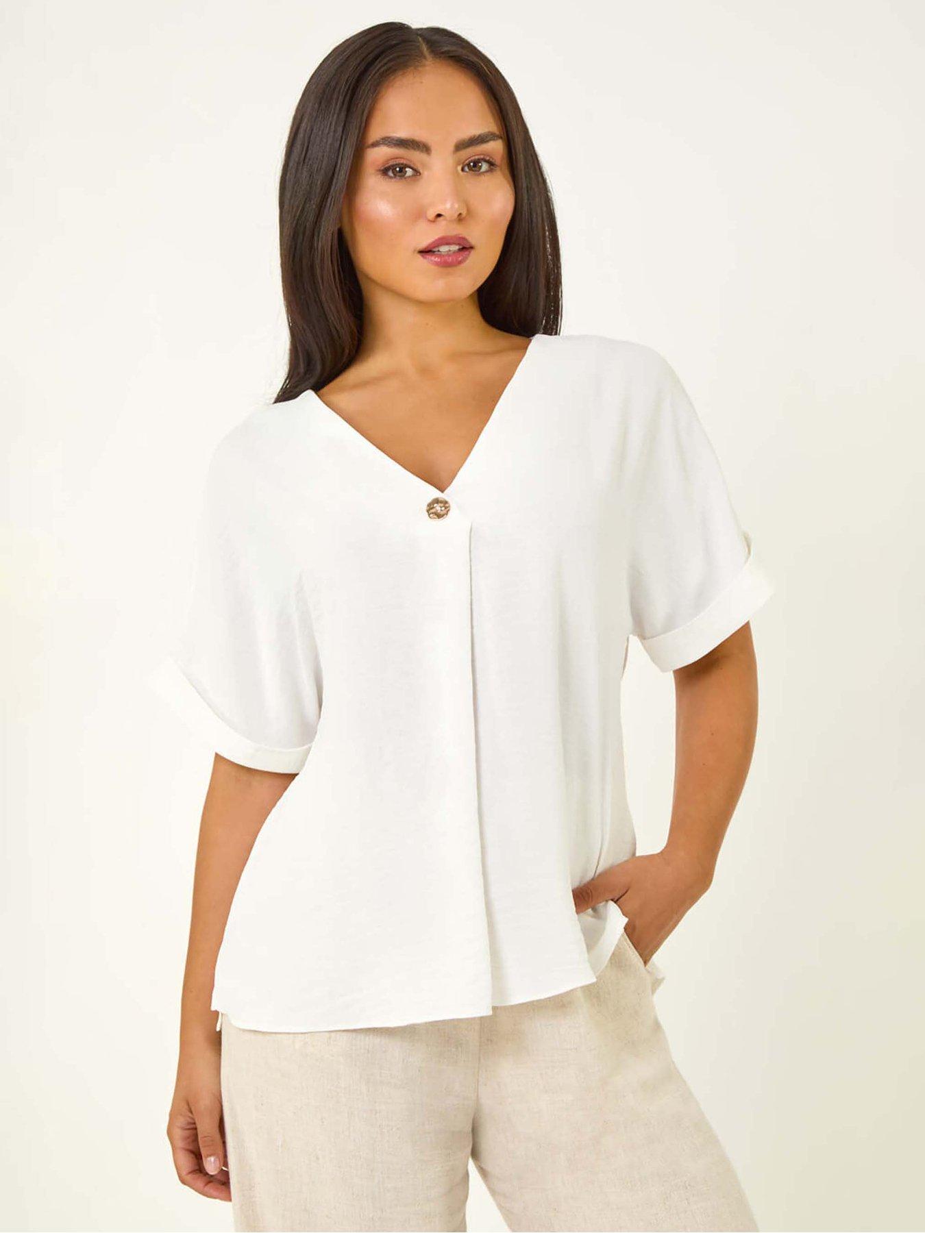 roman-petite-one-buttoned-v-neck-top-whitefront
