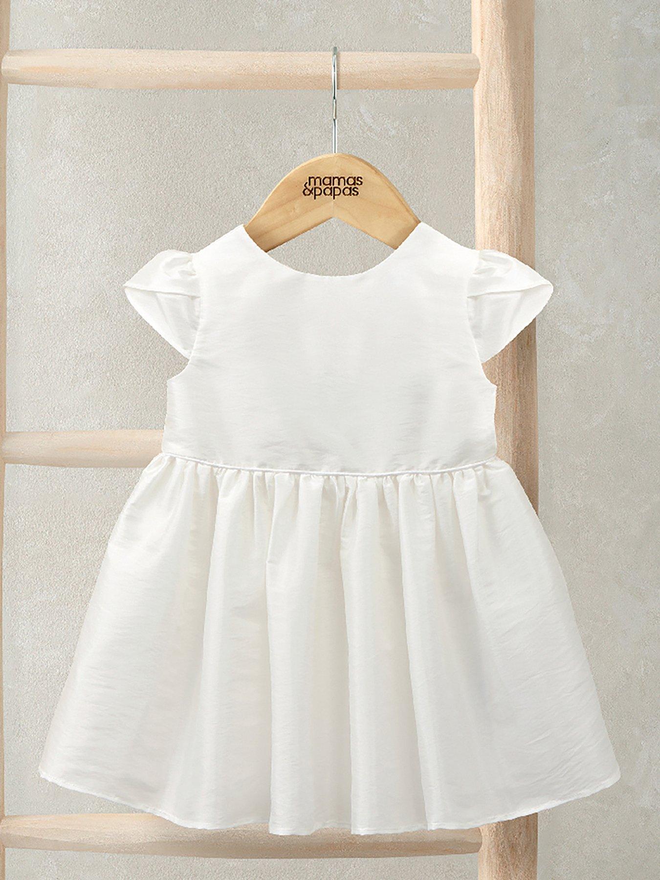 Mamas & Papas Baby Girls Taffeta Dress - White