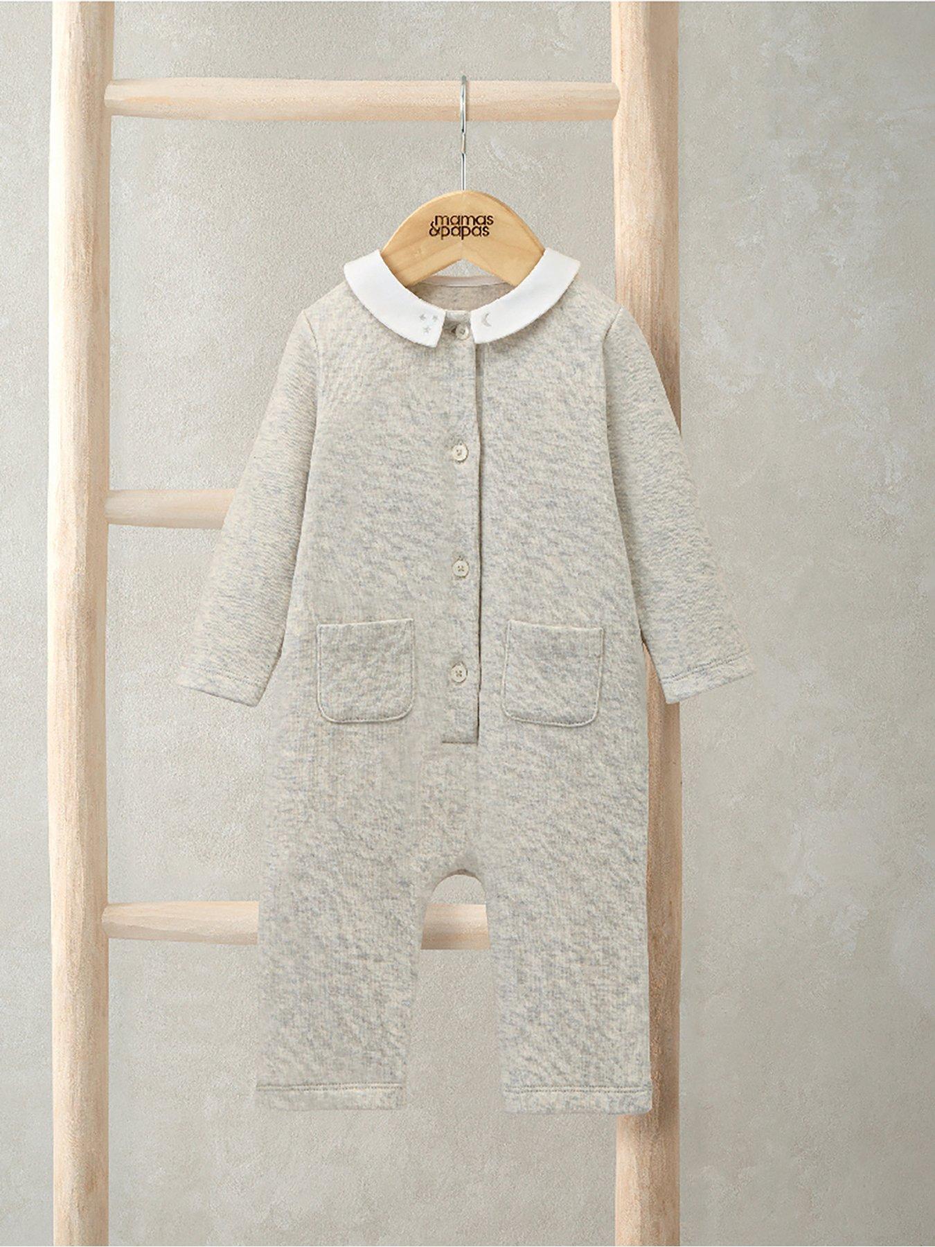 mamas-papas-baby-unisex-embroidered-collared-romper-greyoutfit