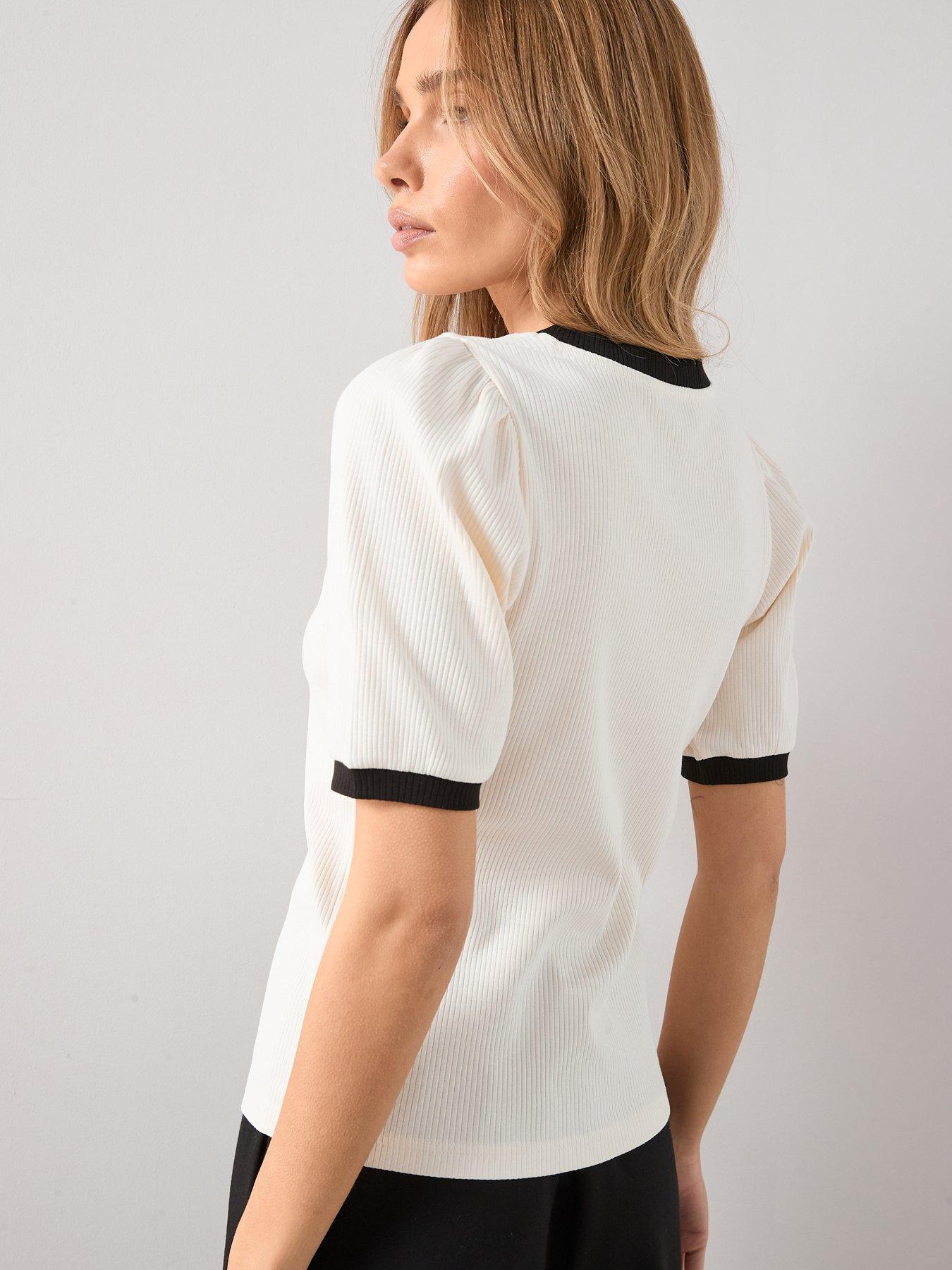 the-very-collection-mono-puff-sleeve-rib-top-whitestillFront
