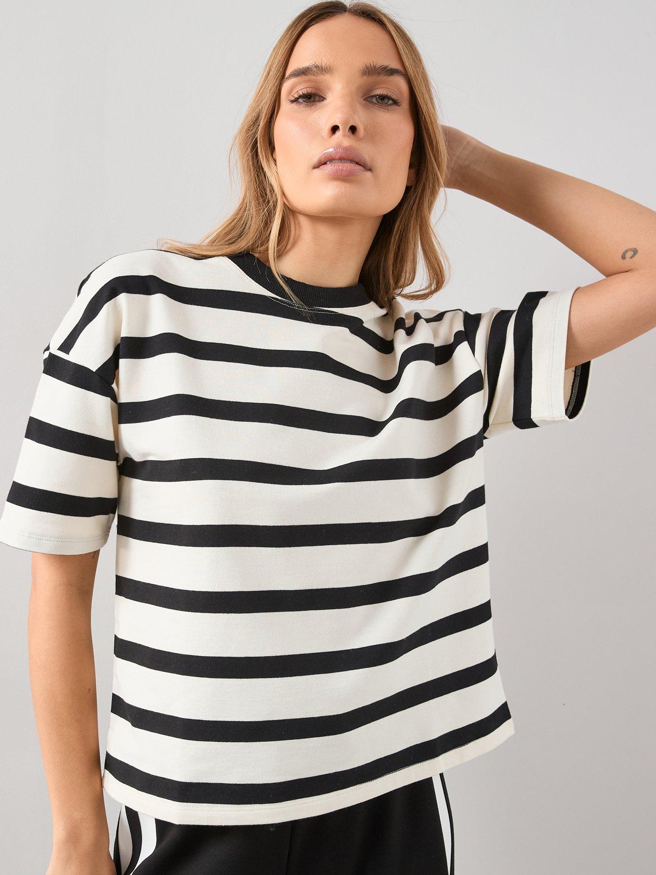 The Very Collection Heavy Weight Relaxed Fit Short Sleeve T-shirt - Stripe