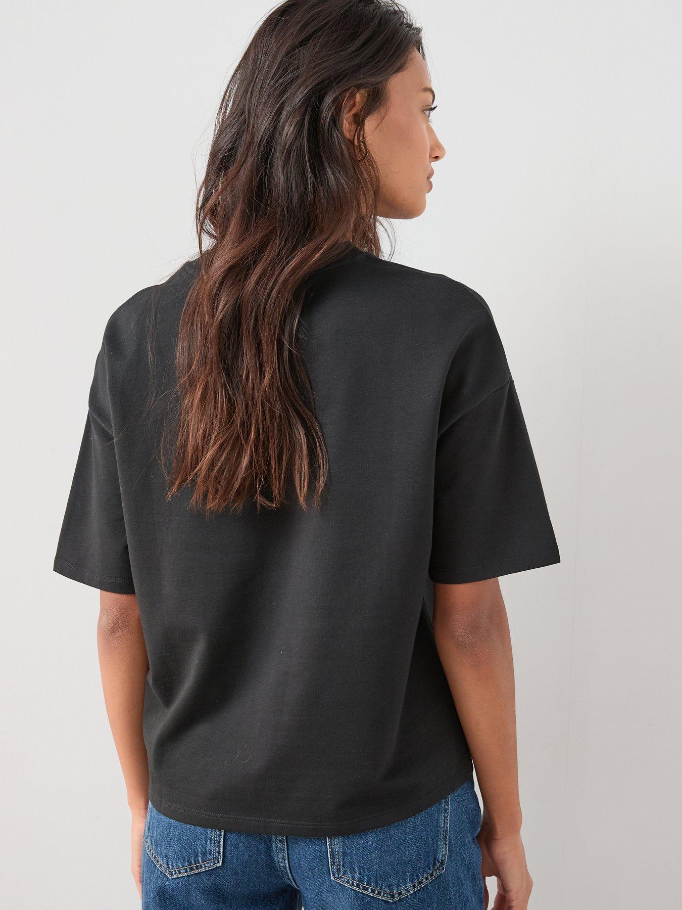 Image 2 of 6 of The Very Collection Relaxed Fit Short Sleeve T-Shirt - Black