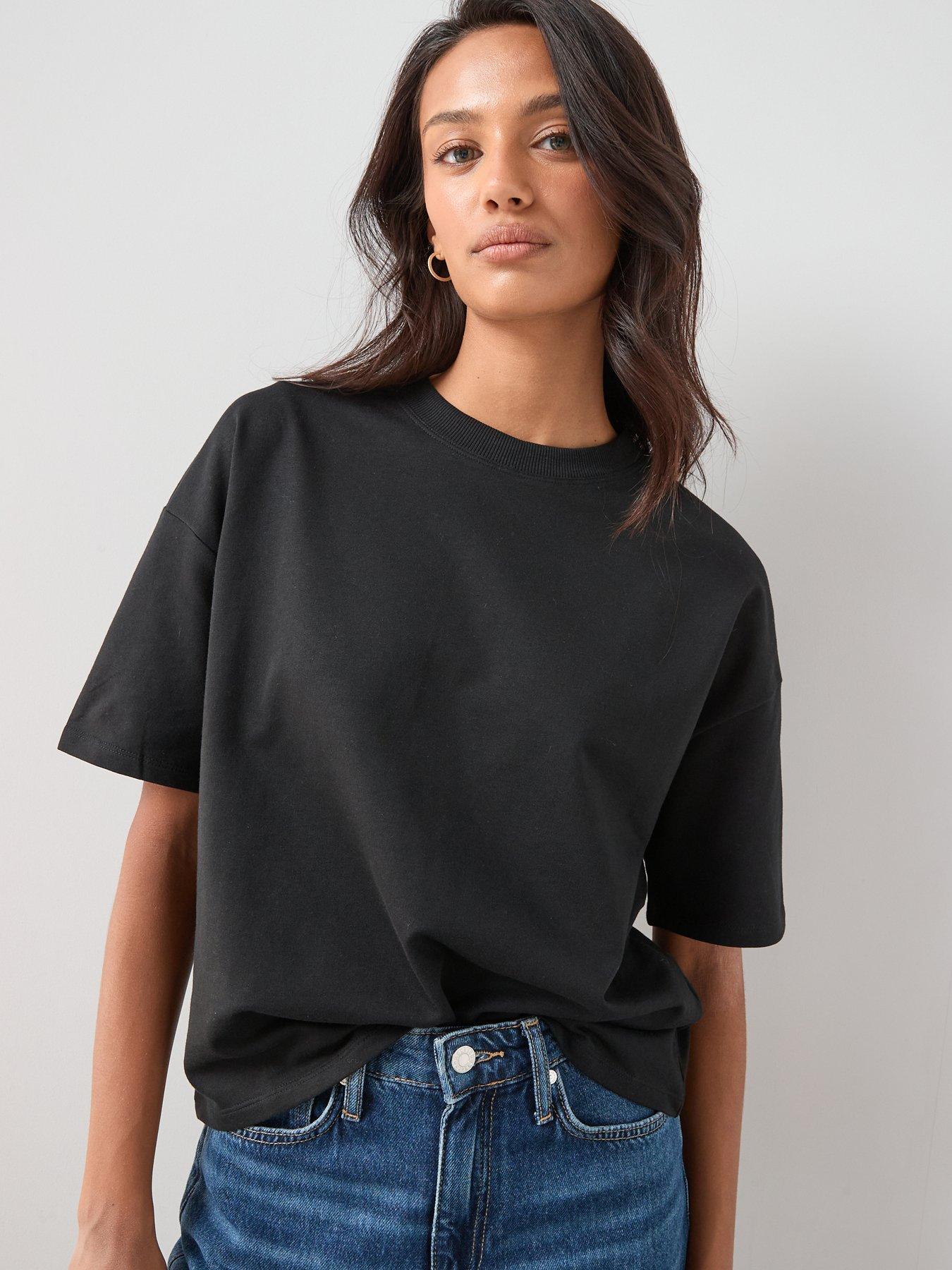 Image 5 of 6 of The Very Collection Relaxed Fit Short Sleeve T-Shirt - Black