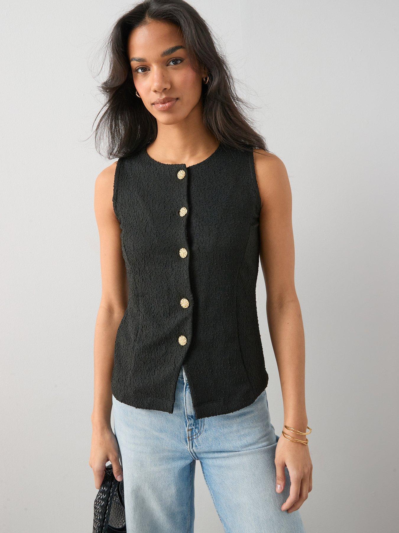the-very-collection-boucle-top-blackfront