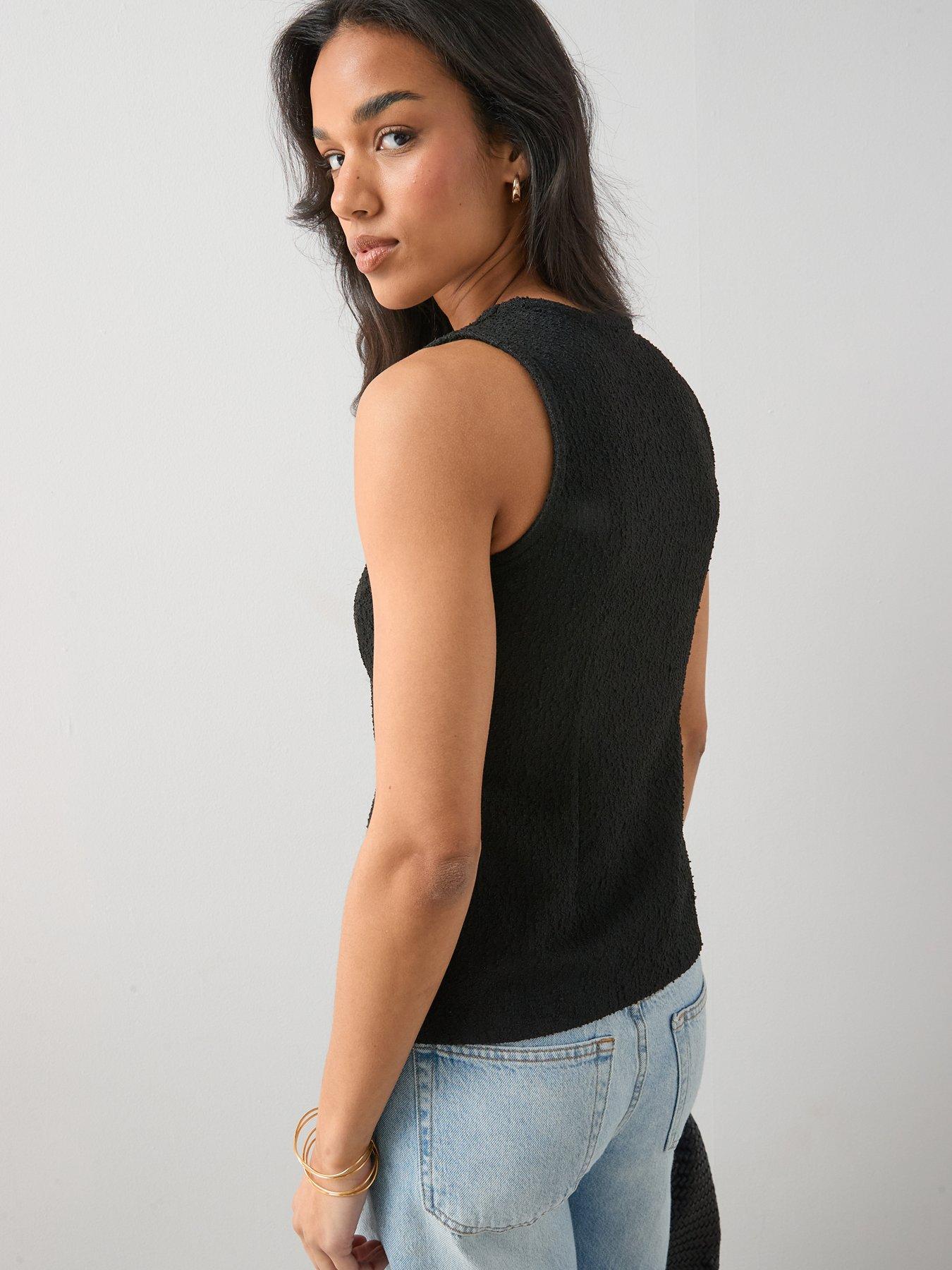 the-very-collection-boucle-top-blackstillFront