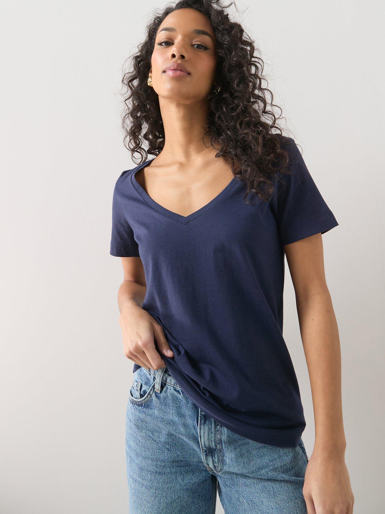 the-very-collection-v-neck-t-shirt-navyfront